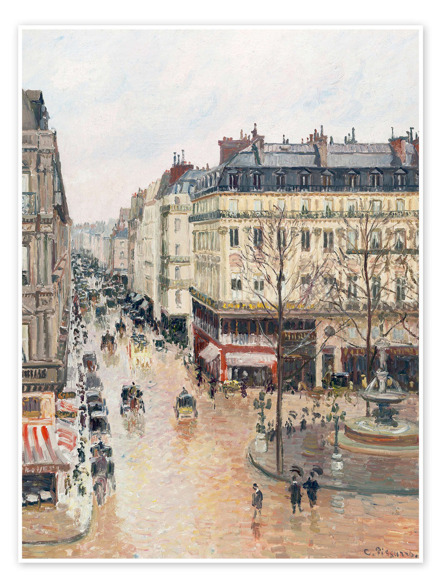 Posterlounge Wandbild Die Rue Saint-Honoré am Nachmittag, Camille Pissarro, erhältlich als Poster, Leinwandbild, Wandsticker oder Acrylglasbild