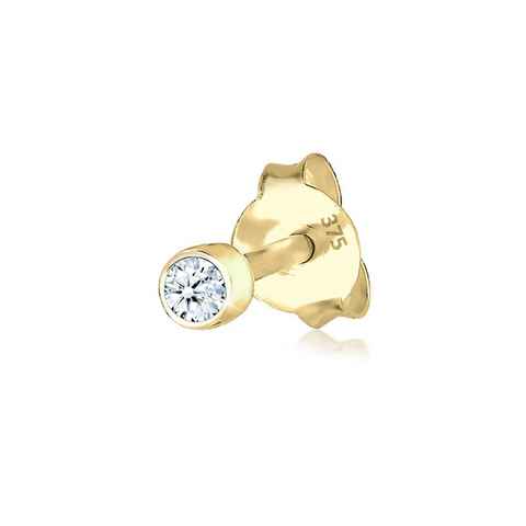 Elli DIAMONDS Paar Ohrstecker Single Stecker Diamant (0.03ct) Basic 375 Gelbgold