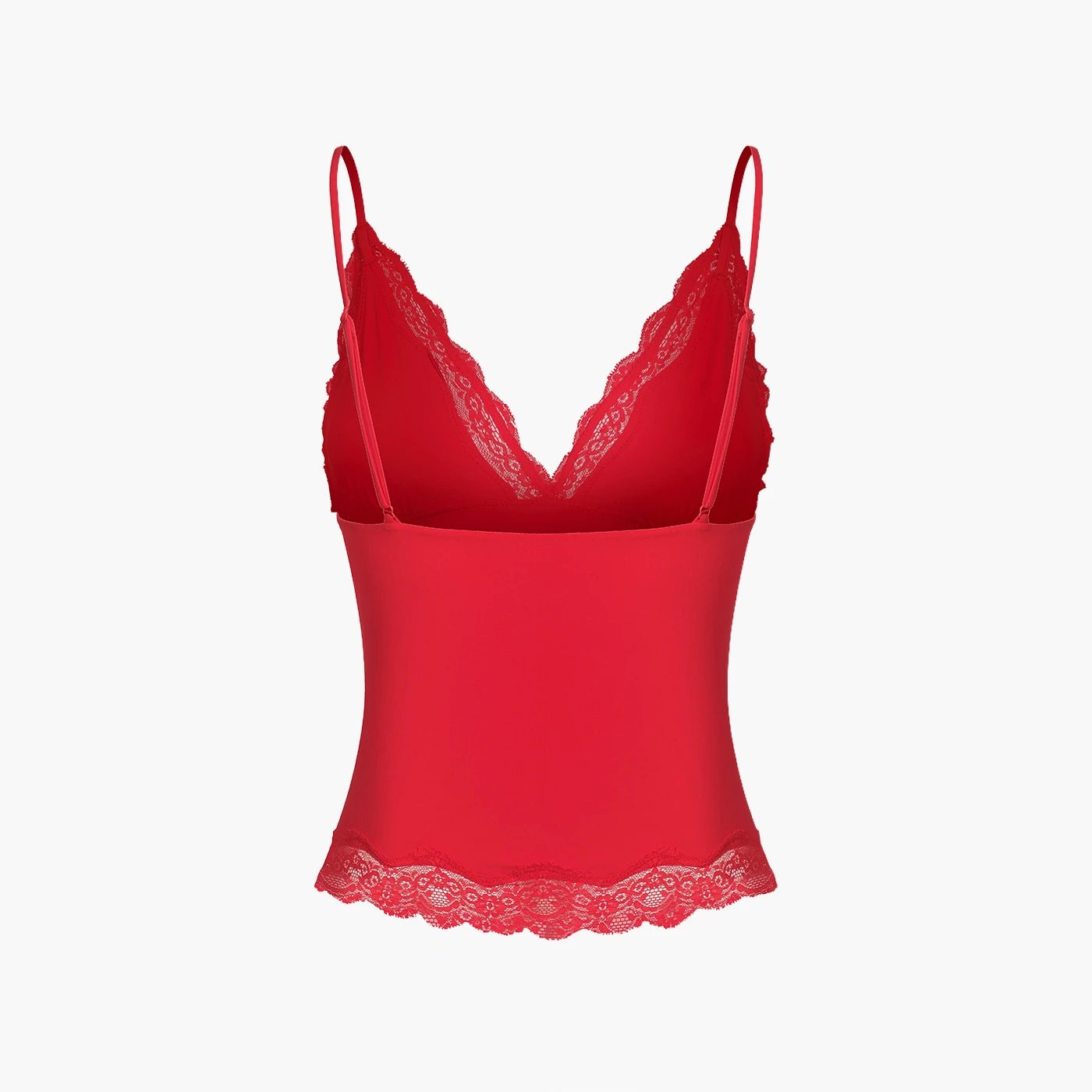 cfab (creamy fabrics) Nachthemd Deep Neck Lace Top-Rot-M (1-tlg)