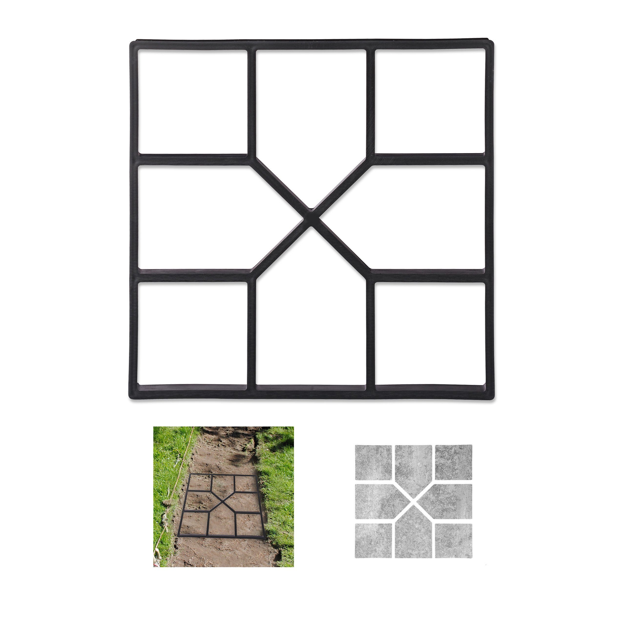 relaxdays Fundamentrahmen Betonform Gussform, BxT: 40x40 cm, für Gartenweg und Terrasse, (1-St)