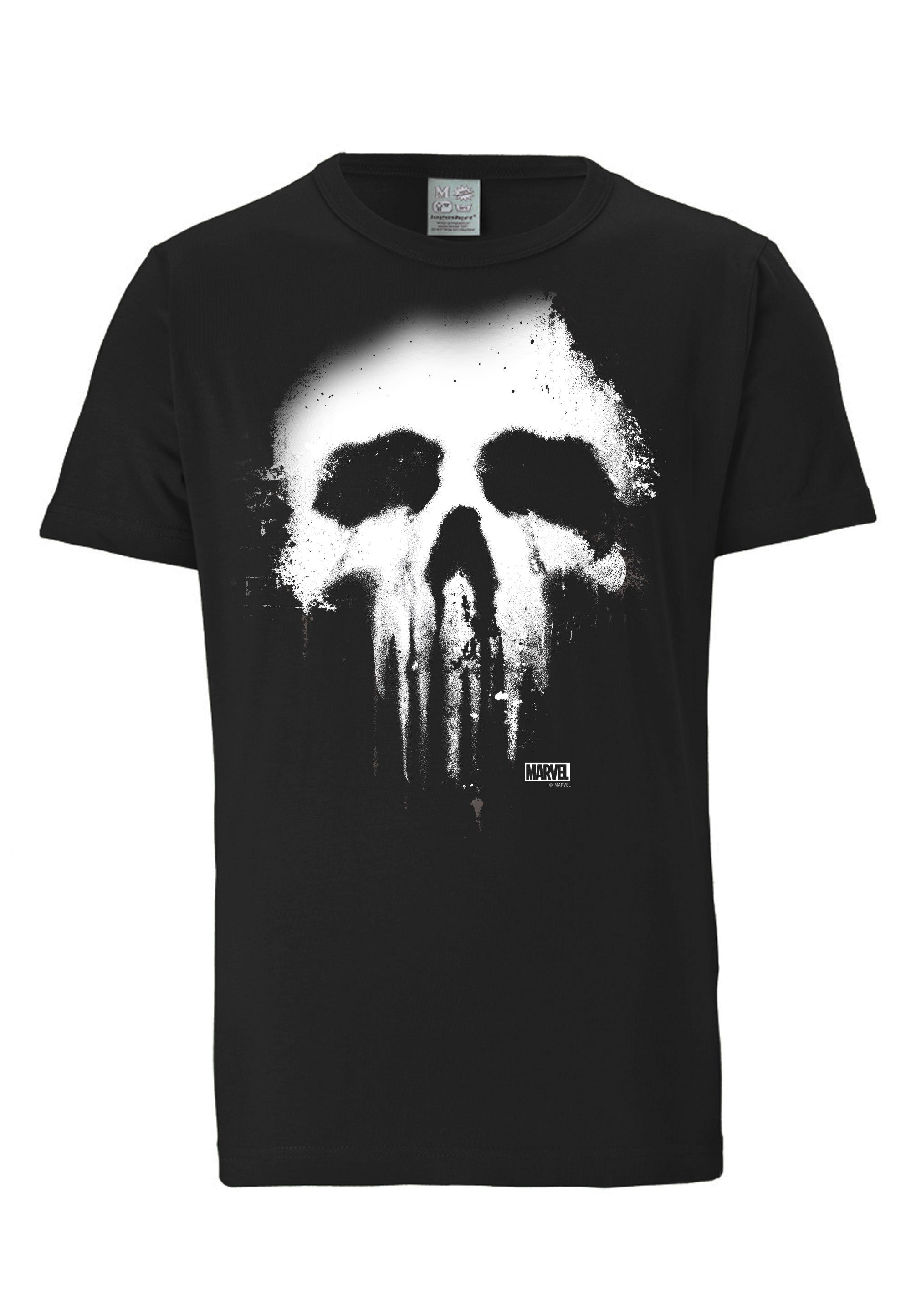 LOGOSHIRT T-Shirt Punisher Marvel mit lässigem Siebdruck