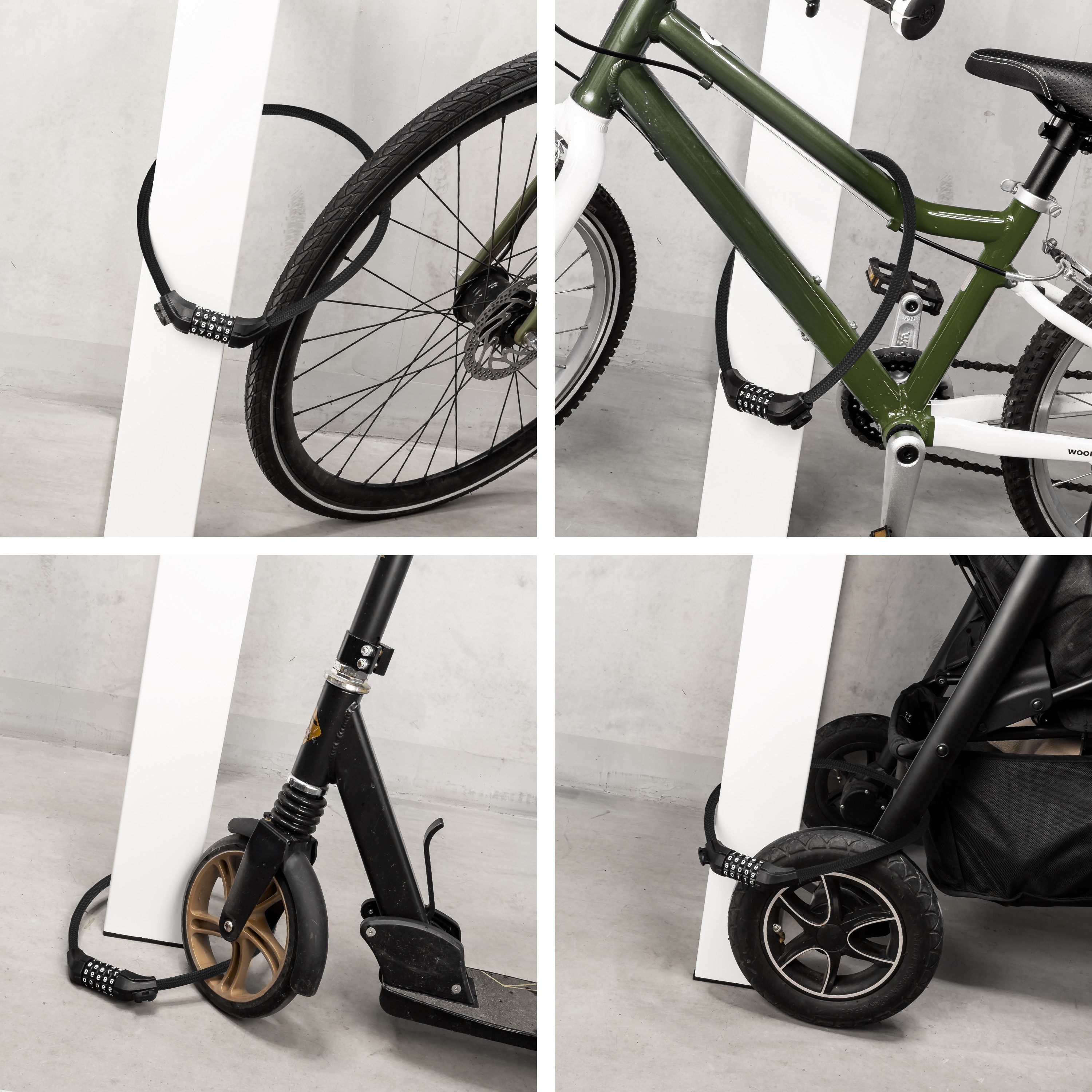 ZIEGER Kettenschloss ZIEGER Fahrrad-Kabelschloss Urban 650 – 65cm Panzerkabel mit Halterung