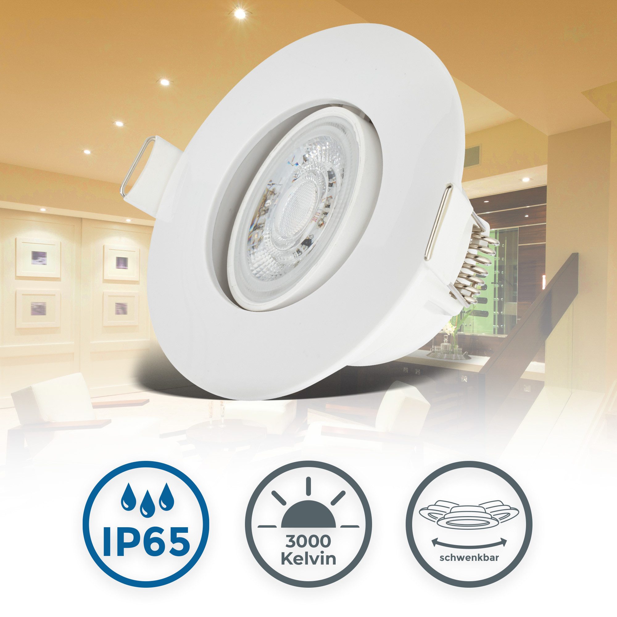 B.K.Licht LED Einbauleuchte 6er Set Bad günstig online kaufen