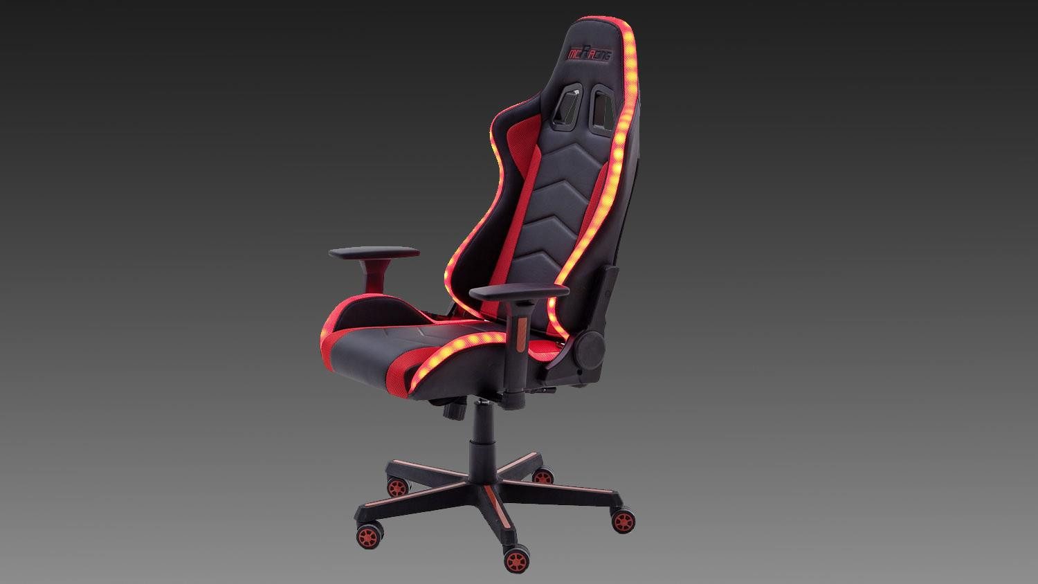 MCA furniture Bürostuhl Gamingstuhl LED Chefsessel Racer rot schwarz McRACING