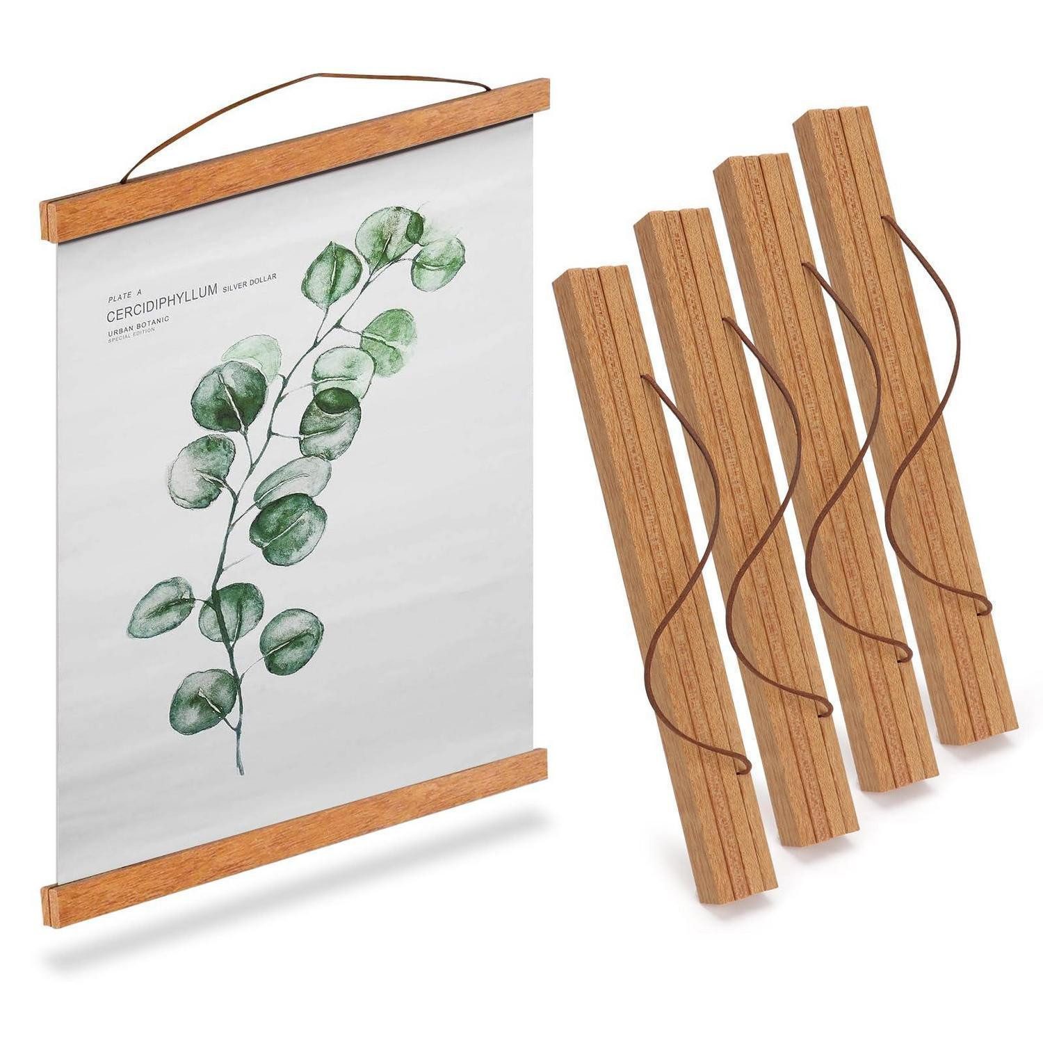 LuxusKollektion Bilderleiste Posterleiste Teakholz 31cm 4er A4, (4 St)