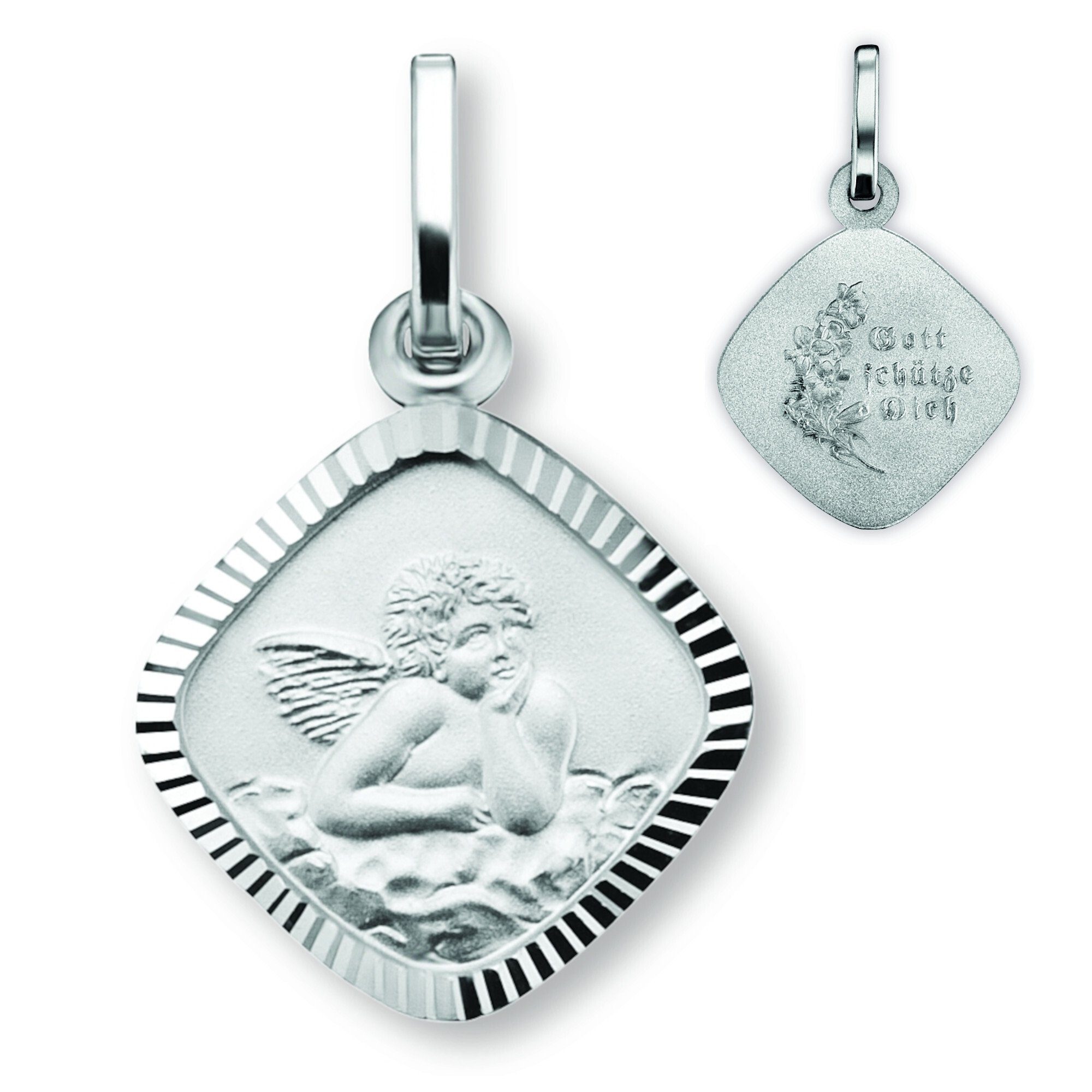 verstellbarer Silber Halskette, Sterling ELEMENT Anhänger Schutzengel Schmuckset Halskette - Anhänger Stufenlos Silber, 925 mit mit ONE Kette verstellbare Set 925 aus