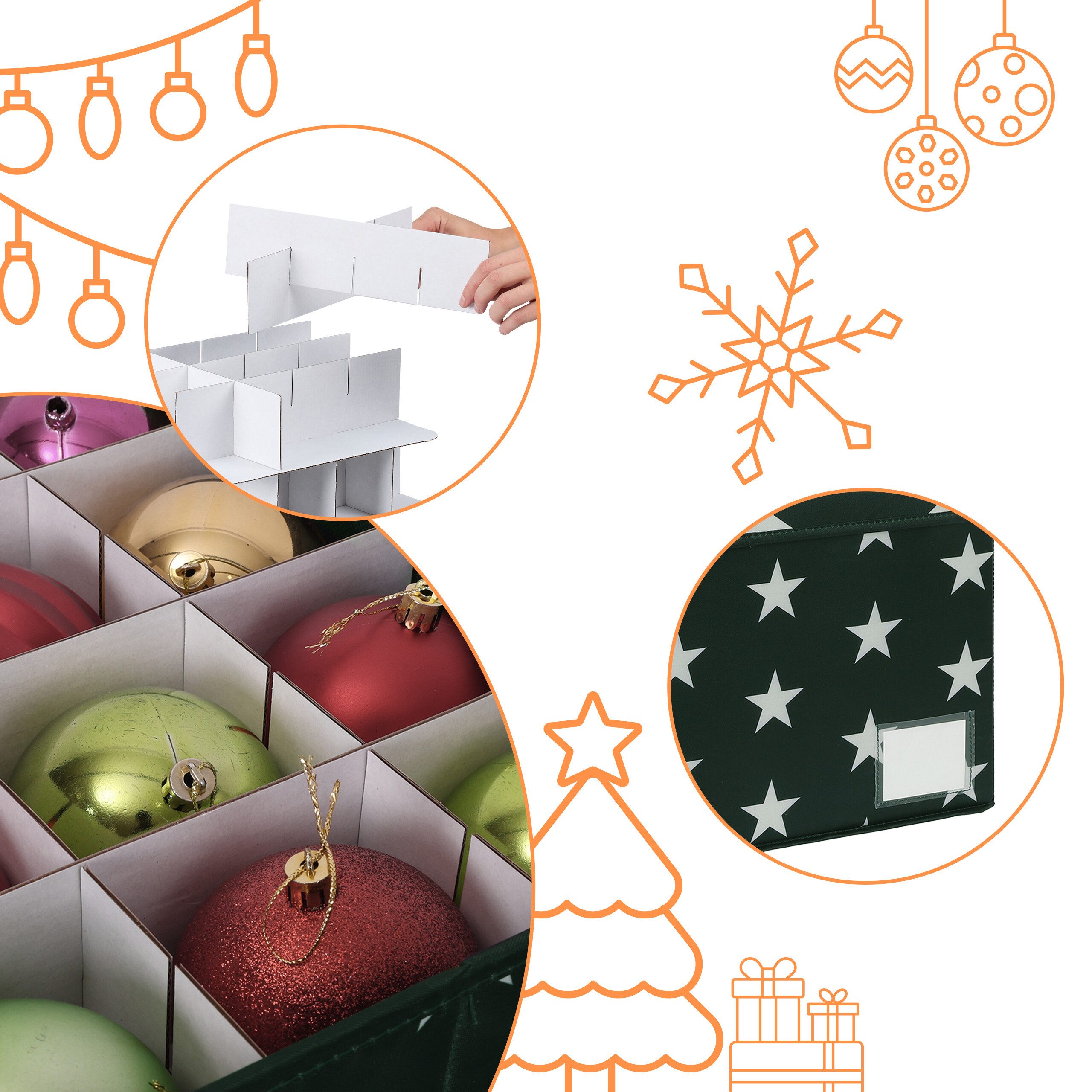 relaxdays Aufbewahrungsbox Weihnachtskugel Aufbewahrungsbox (1 St), grün – Bild 5 von 5
