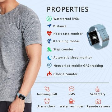 MicLee Smartwatch (1,3 Zoll, android iOS), Damen herren pulsuhren wasserdicht uhr sportuhr unterschiedliche