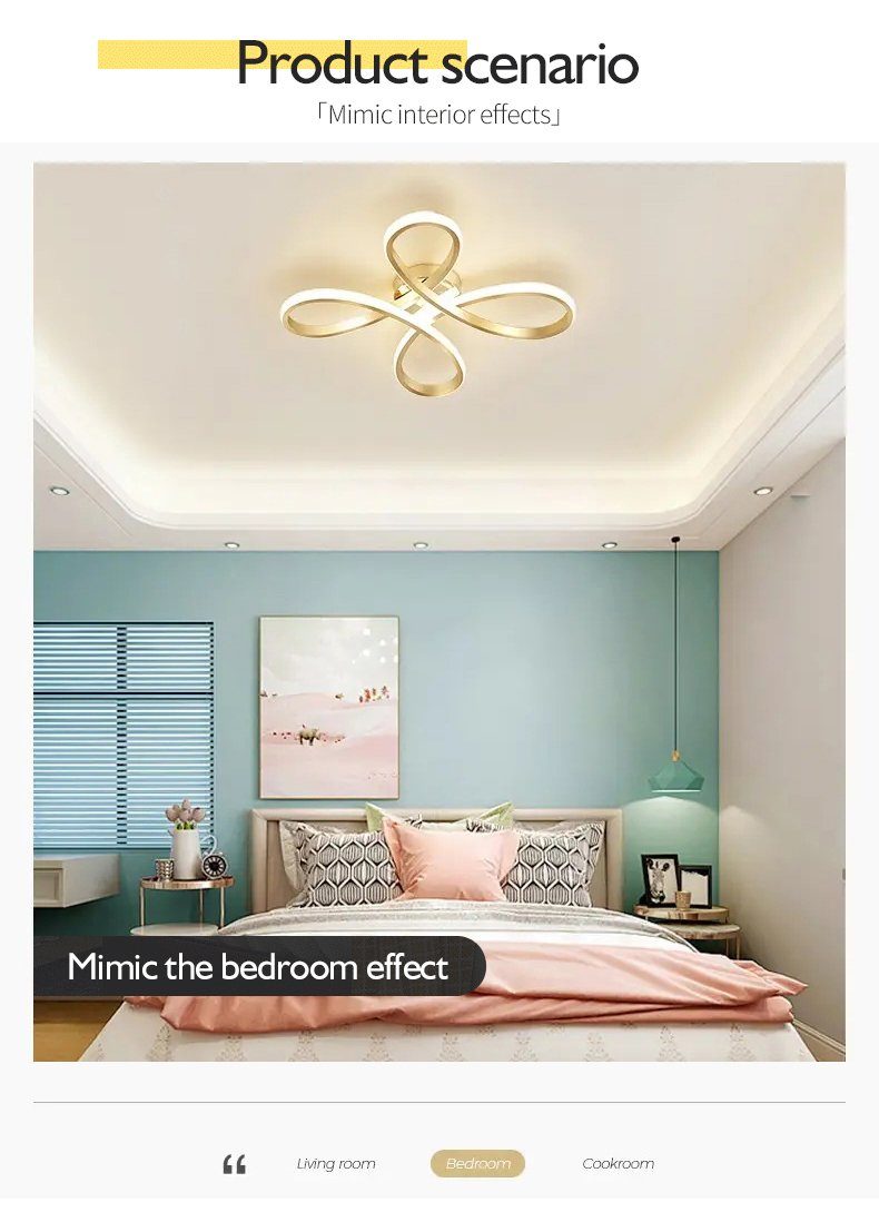 Daskoo Deckenleuchten 44W Dimmbar Stufenloses LED Dimmen, integriert, Schwarz LED Warmweiß/Neutralweiß/Kaltweiß, Fernbedienung fest mit Deckenleuchte Wohnzimmer, Deckenlampe LED Modern