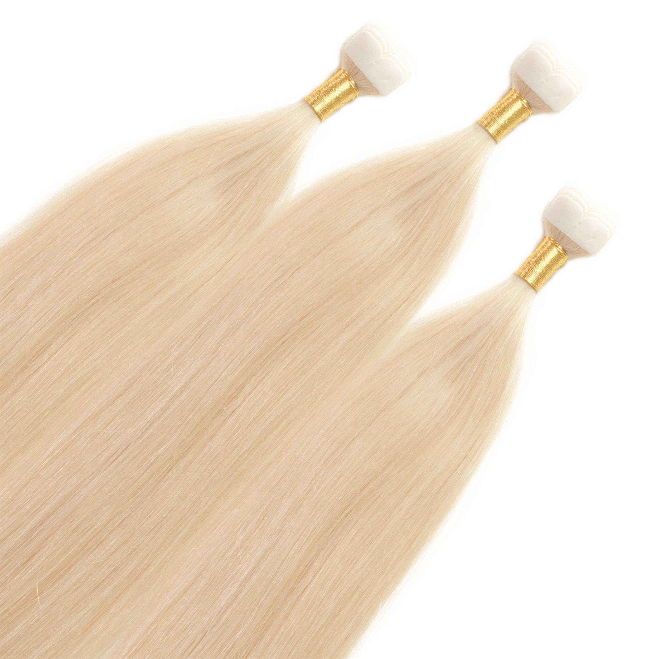 hair2heart Echthaar-Extension Premium Mini Tape Extensions #10/0 Hell-Lichtblond 40cm