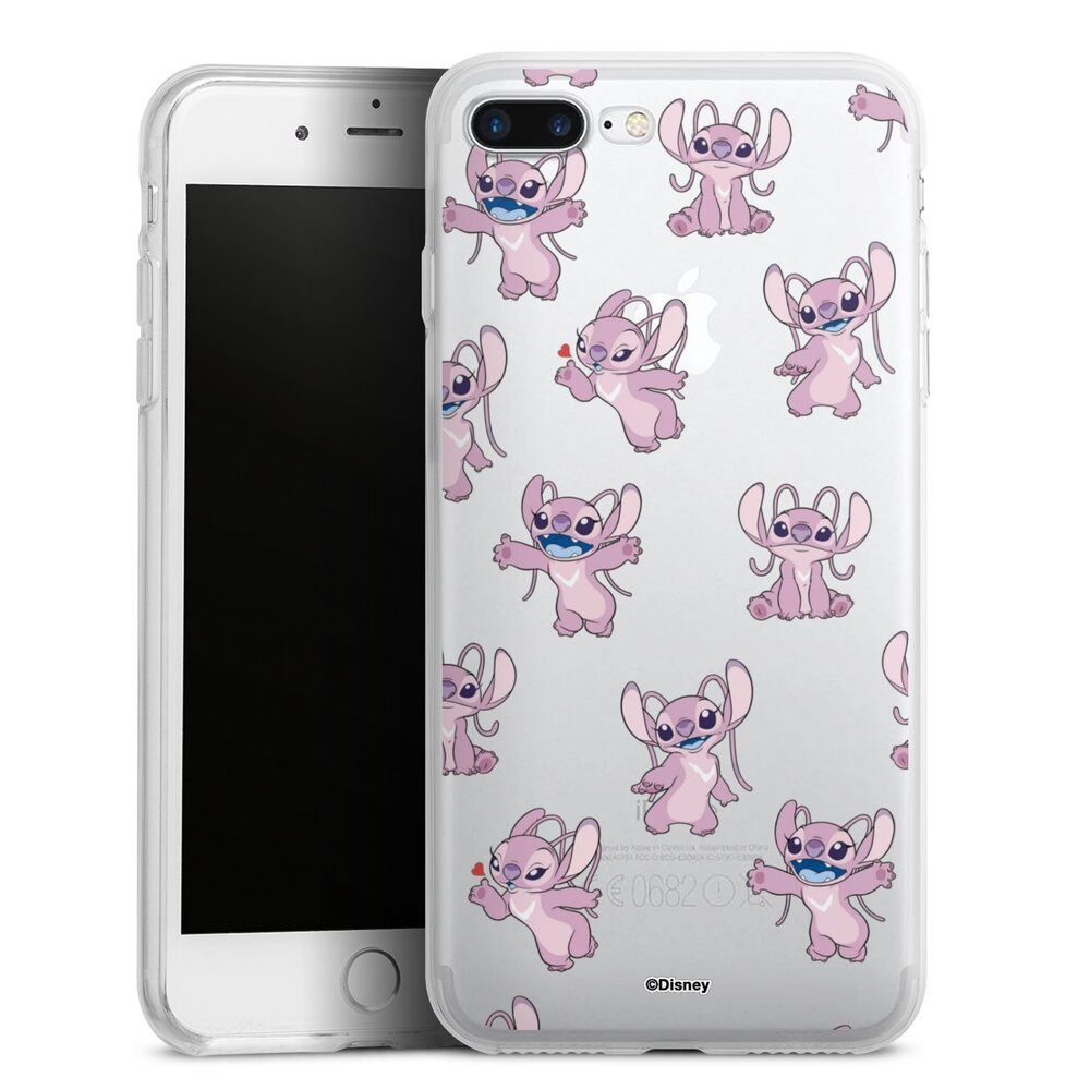 DeinDesign Handyhülle Lilo & Stitch Engel Disney Angel Faces Pattern Transparent, Apple iPhone 8 Plus Silikon Hülle Bumper Case Handy Schutzhülle
