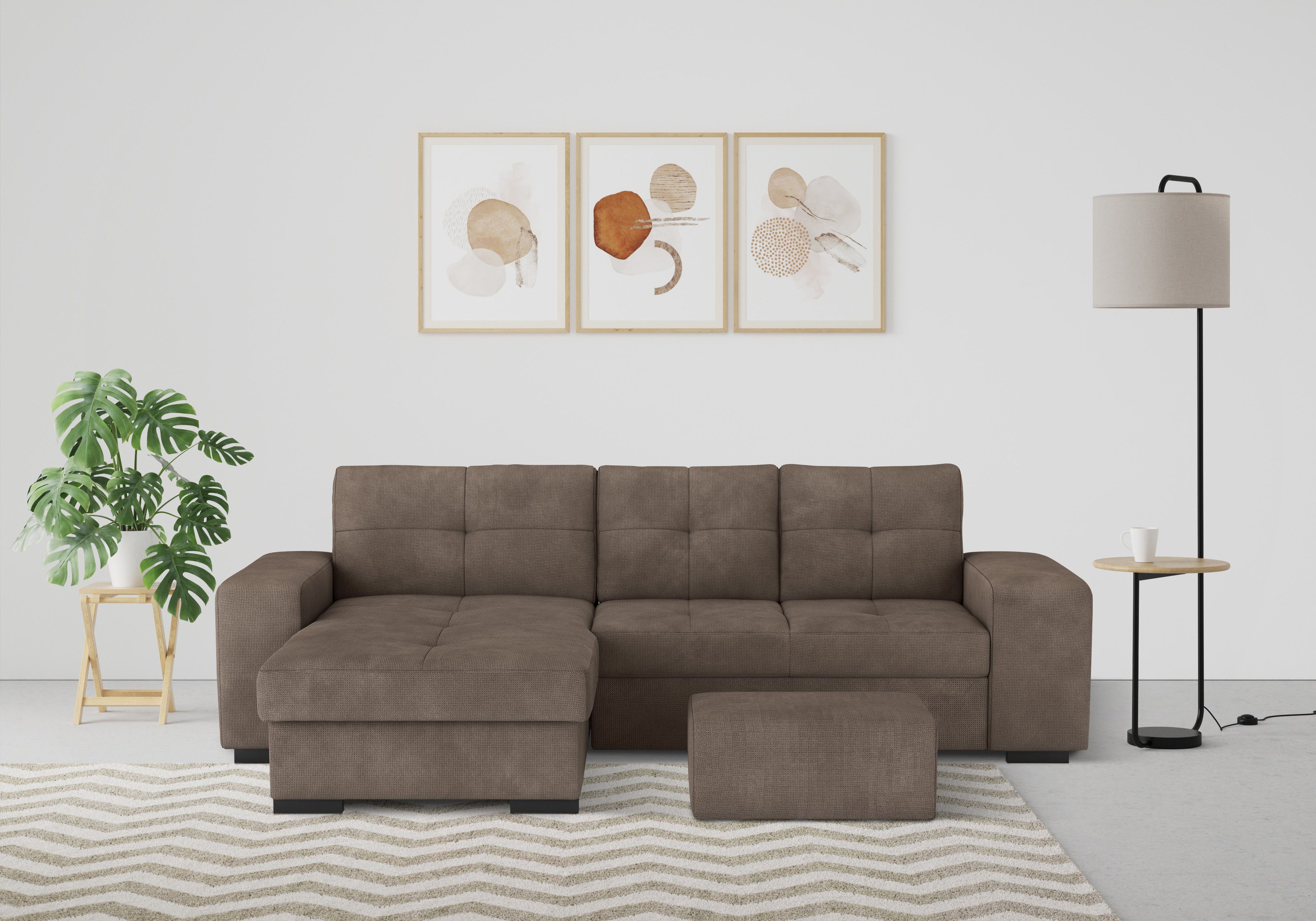 COTTA Ecksofa Mattina L-Form, mit Hocker, günstig online kaufen