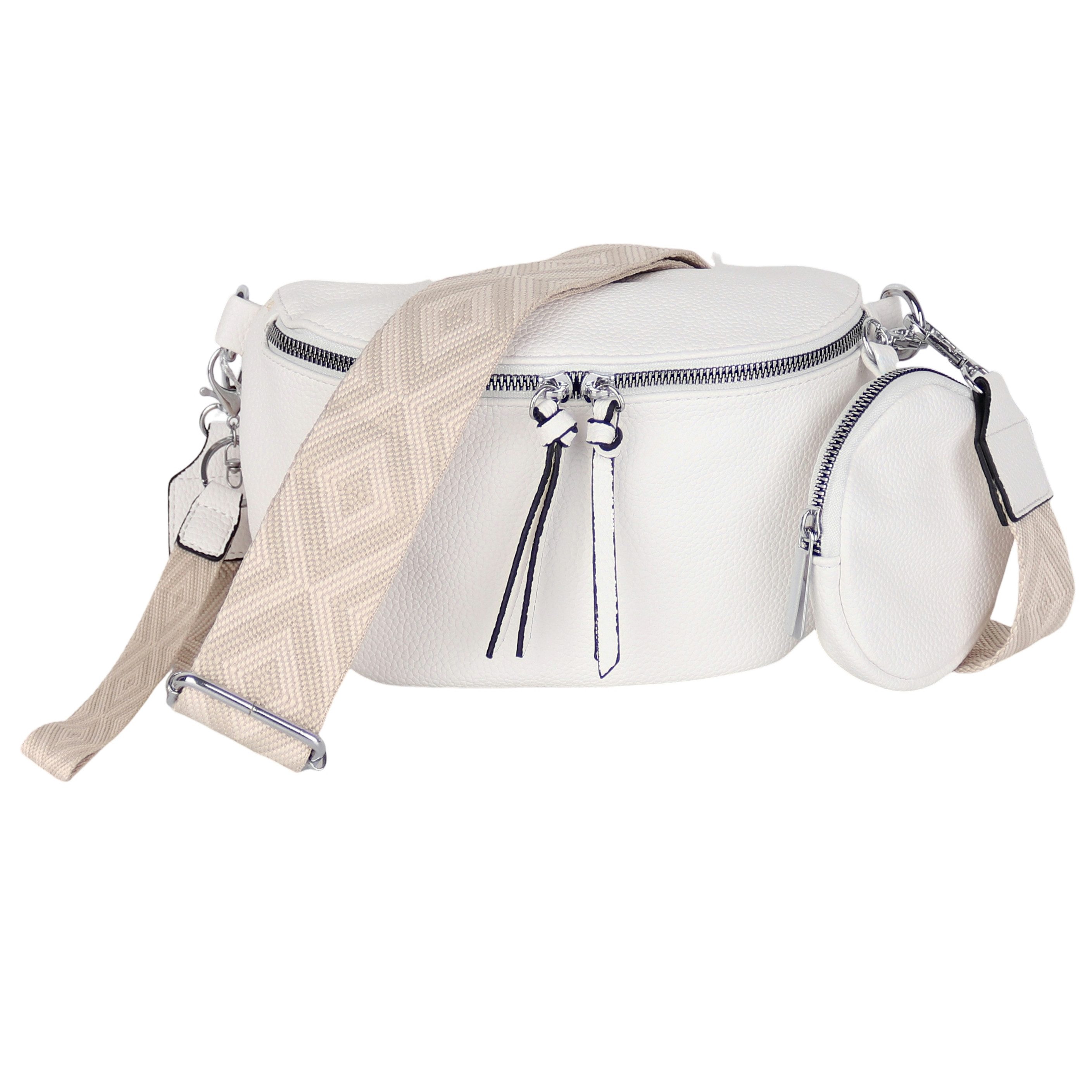 MIRROSI Bauchtasche Damen Taschen, Umhängetasche, Brusttasche, 26x16x8cm Veganes Leder (Schultertasche für jeden Anlass, (dazu 1x Schlüsselband und 1x Münzenbeutel), Crossbody Bag, Bohemian gemusterten & verstellbaren Schulterriemen