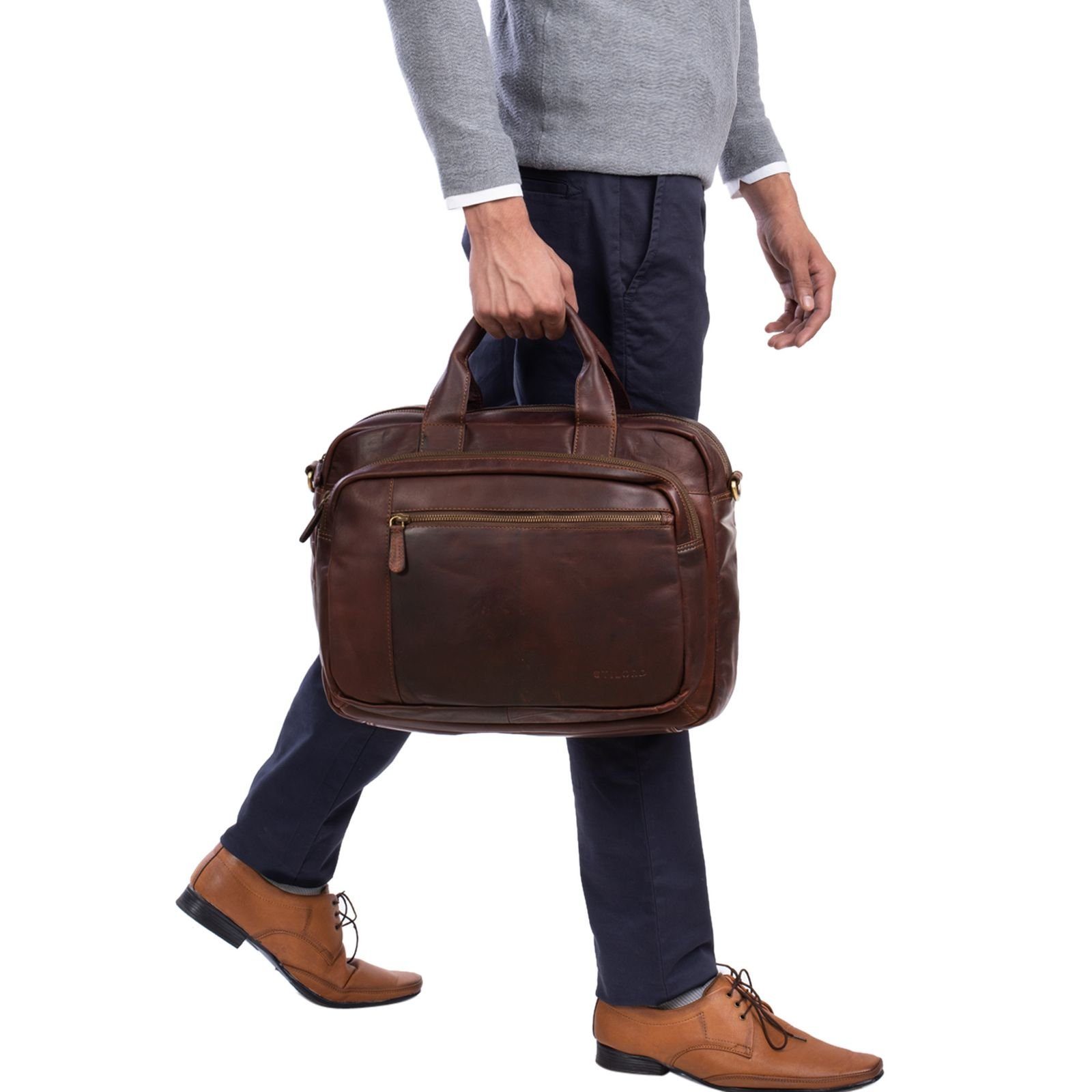 STILORD Aktentasche Businesstasche Leder Groß