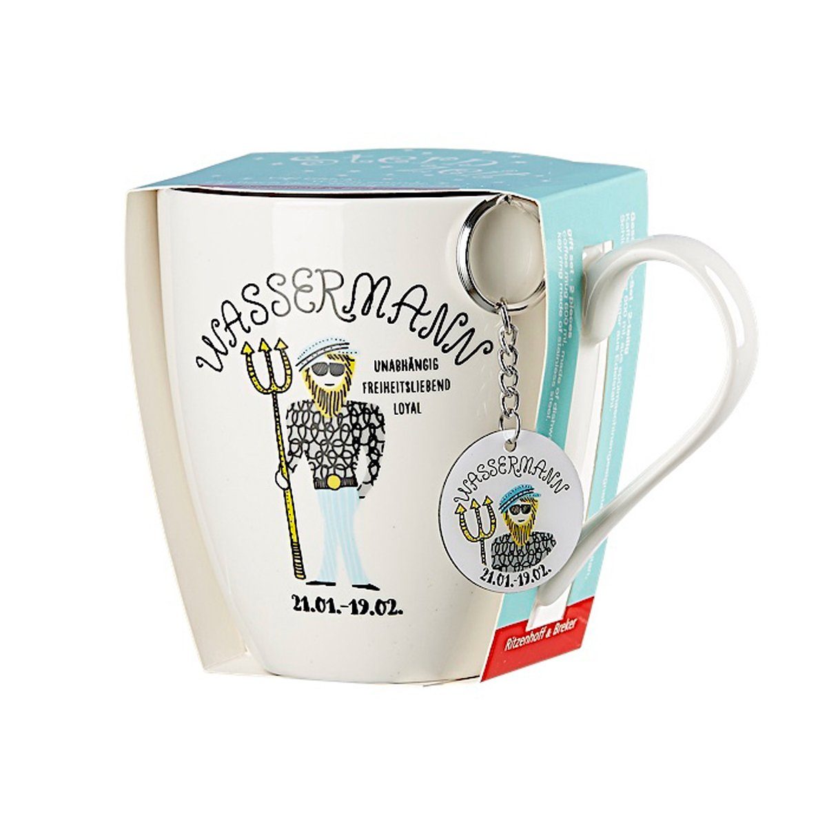 Ritzenhoff & Breker Tasse, Porzellan, mit Horoskop Schlüsselanhänger