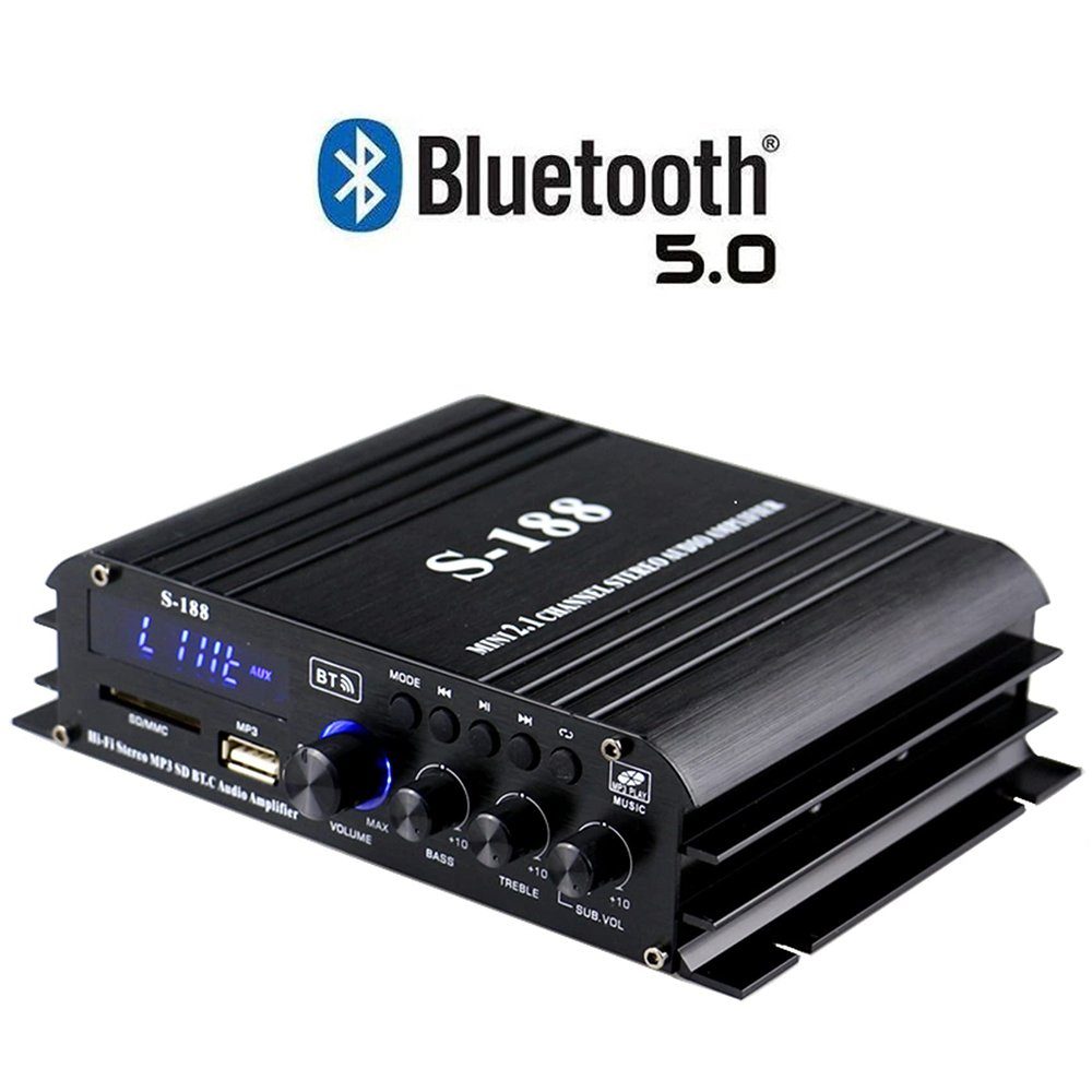 Verstärker, GelldG 2.1-Kanal Bluetooth Stereo HiFi Audioverstärker Mini 5.0 Verstärker,
