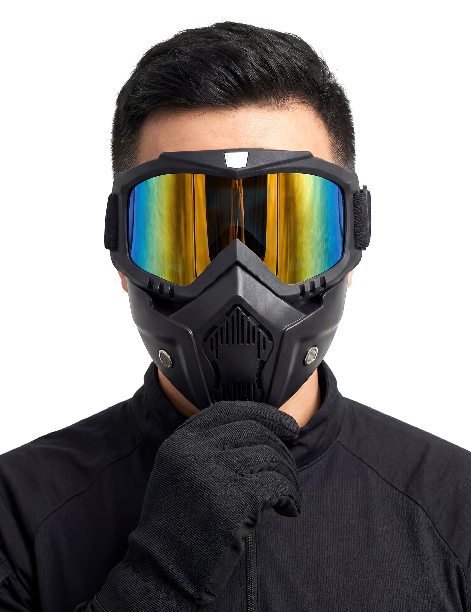 Widmann S.r.l. Kostüm Maske Camouflage Schutzmaske Erwachsene schwarz