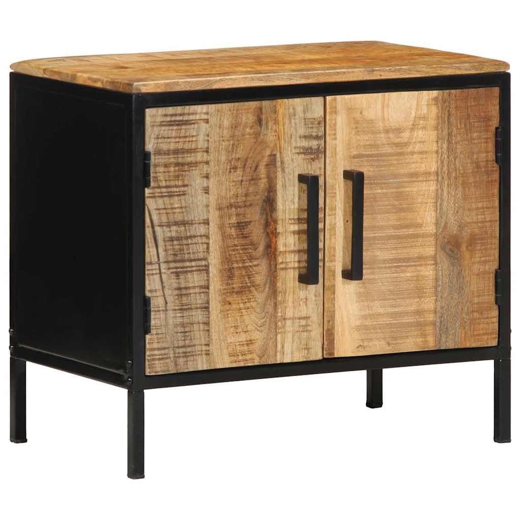 vidaXL Nachttisch Nachttisch Braun und Schwarz 50 x 30 x 45 cm Massivholz (1-St)