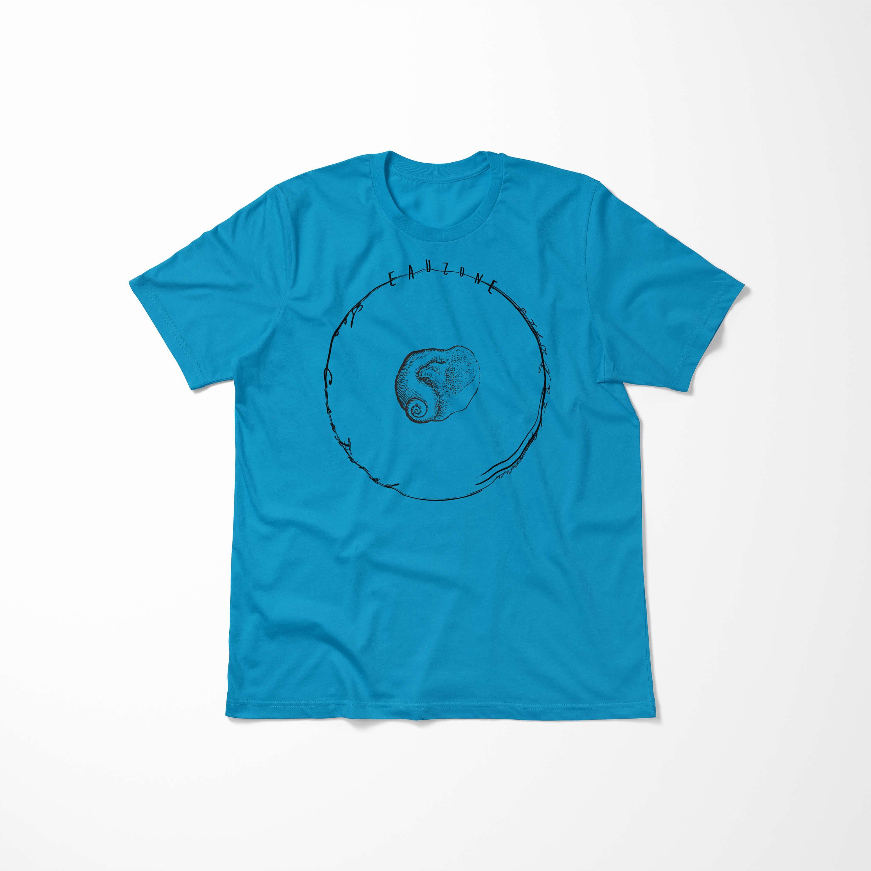 - / Serie: und Atoll T-Shirt Sinus Art T-Shirt 003 Tiefsee Sea Sea Creatures, Struktur feine sportlicher Fische Schnitt