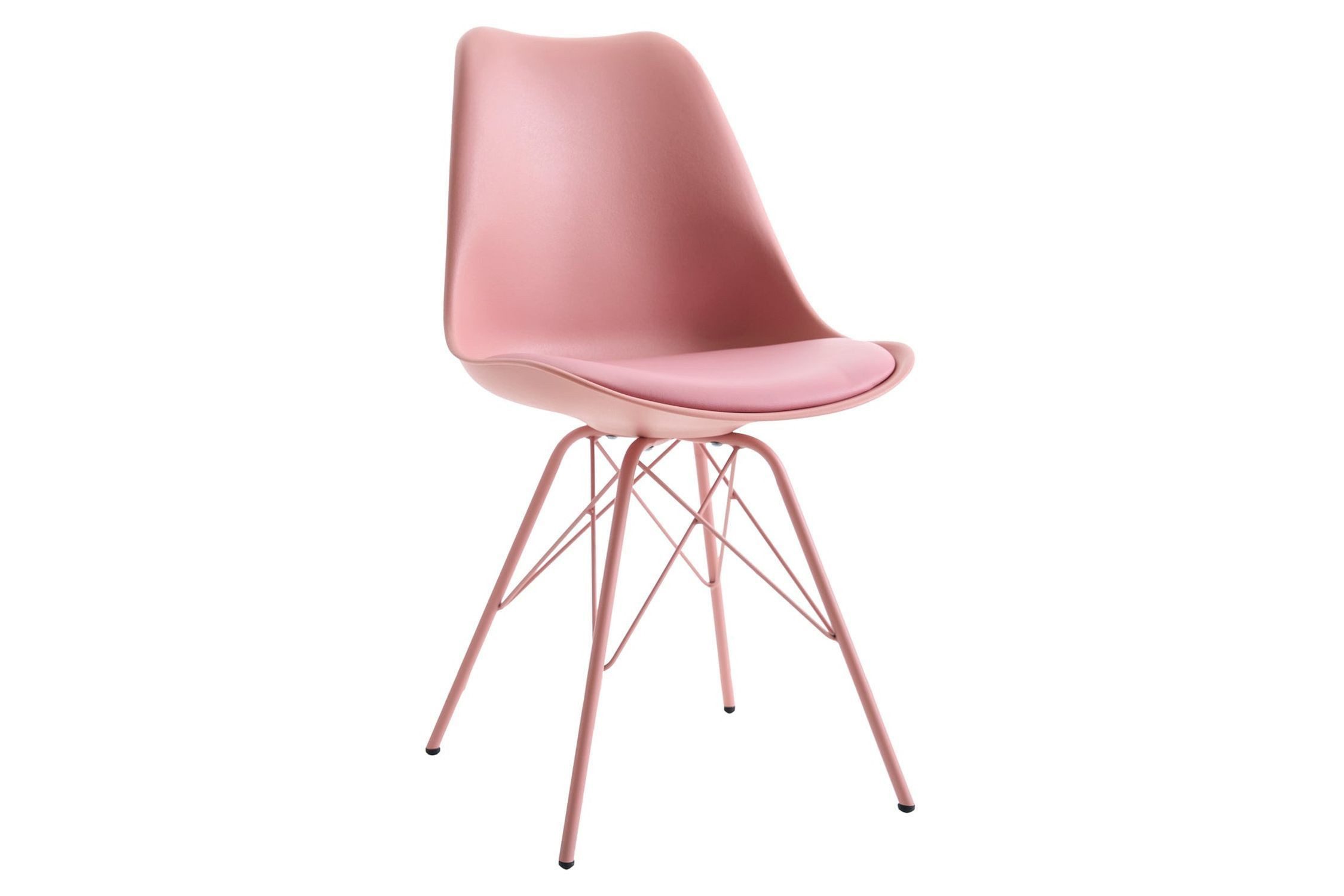Licht-Erlebnisse Esszimmerstuhl ENZO, Rosa Kunstleder Metall günstig online kaufen
