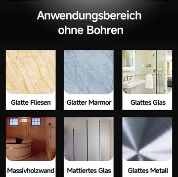 Caterize WC-Reinigungsbürste Klobürste, Toilettenbürste WC Bürste Ohne Bohren Edelstahl + Glas, (4-tlg)