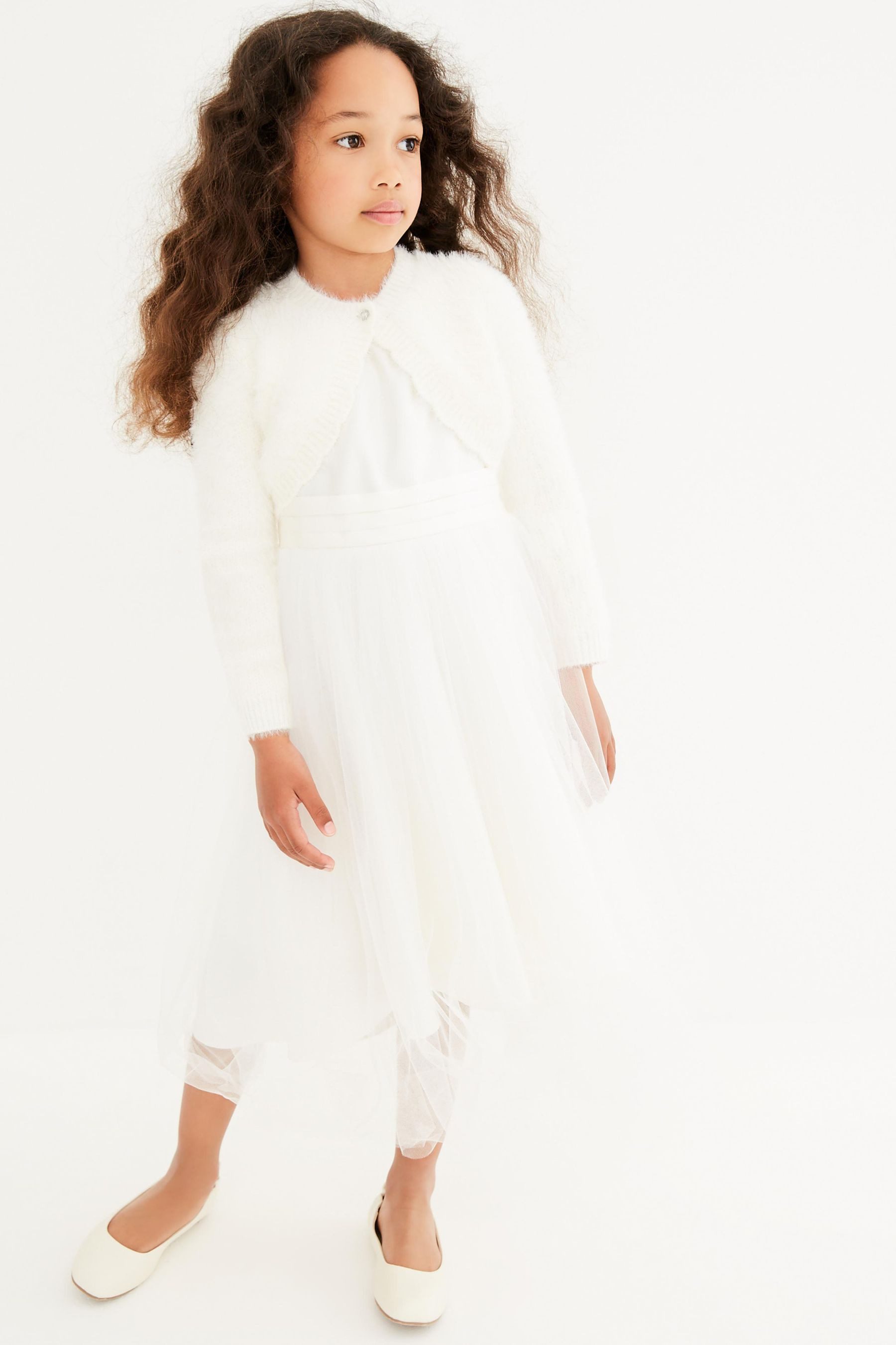 Next Bolero Flauschige Strickjacke mit Glitzer (1-tlg)