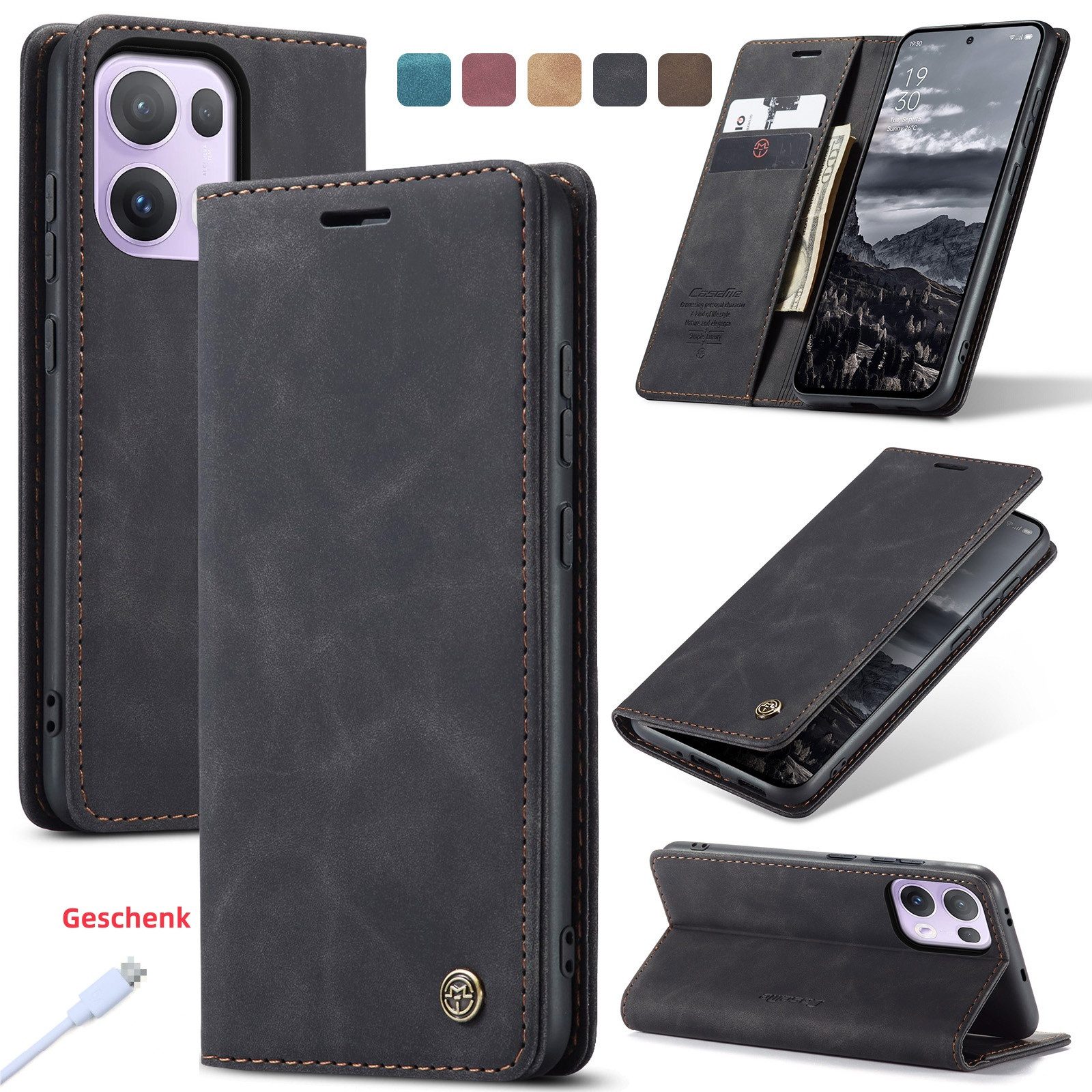 trends for living Handyhülle Hülle Tasche Cover für OPPO Reno Modelle Klapp Case Kartenschlitz