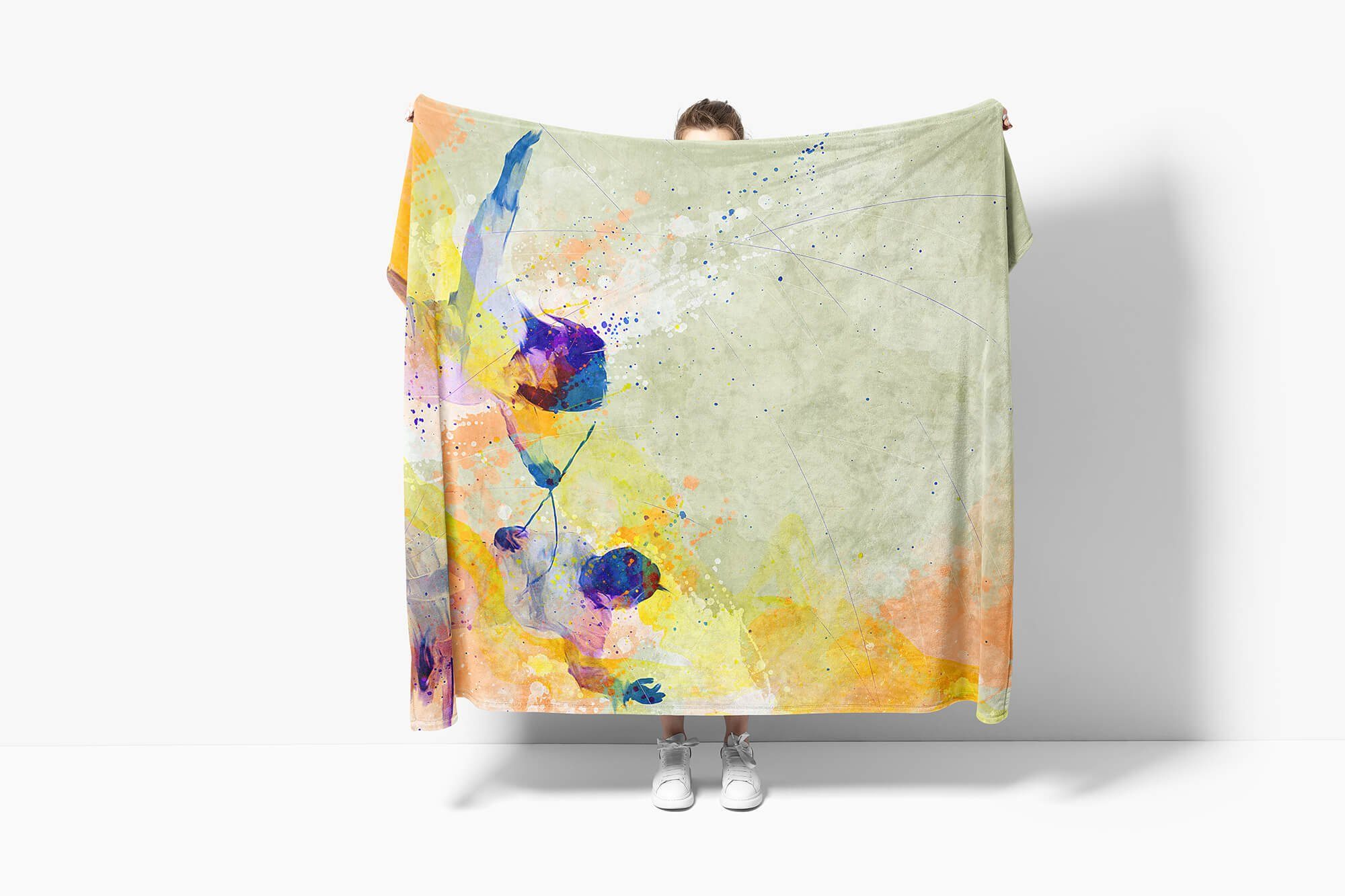 Kuscheldecke Sinus Art SplashArt (1-St), Handtücher III Handtuch Fechten Baumwolle-Polyester-Mix Sport Kunstvoll Strandhandtuch Spor, Handtuch Saunatuch