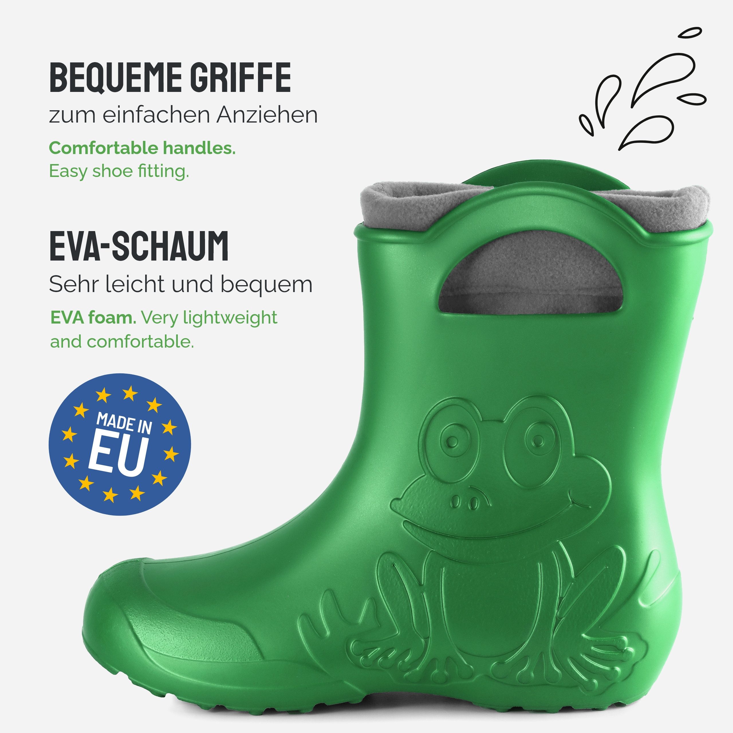 Ladeheid EVA Regenstiefel LA-CA-12 federleichte Regenschuhe Damen Gummistiefel mit herausnehmbares Innenfutter – Bild 4 von 5