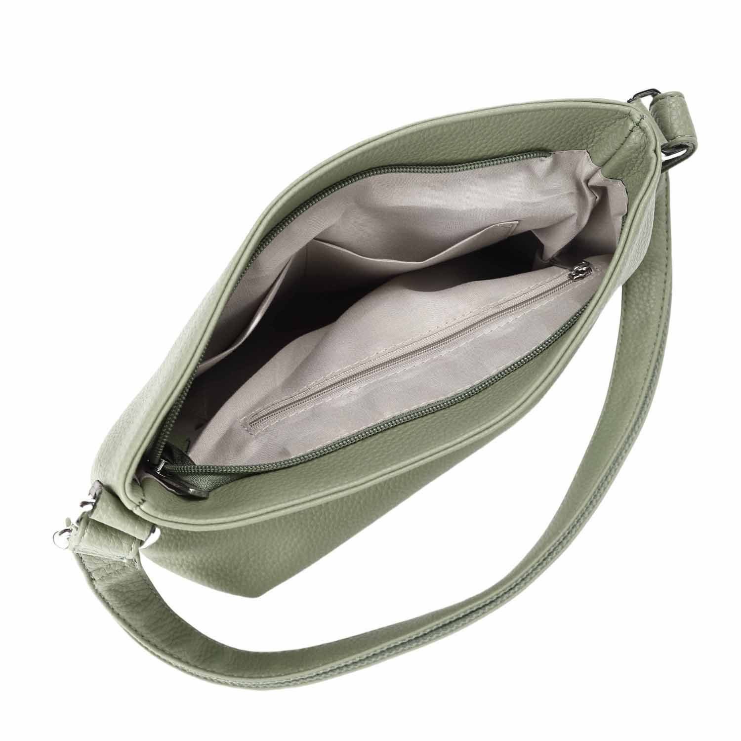 ITALYSHOP24 Schultertasche Damen Tasche Crossbody Shopper Umhängetasche Handtasche Leder Optik, Hobo Bag Damentasche City Bag Freizeit CrossOver Fransen Henkeltasche