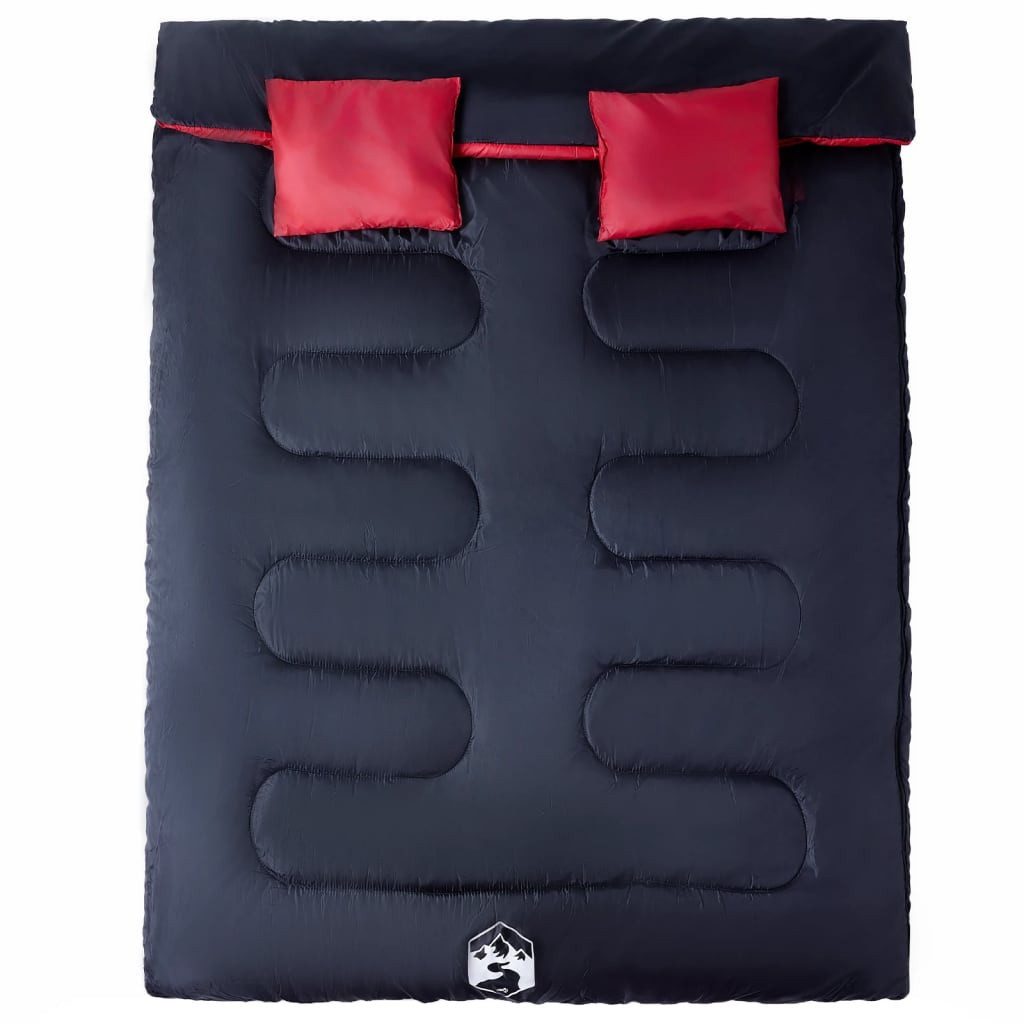 vidaXL Doppelschlafsack, Schlafsack mit Kissen Erwachsene Camping 3-4 Jahreszeiten