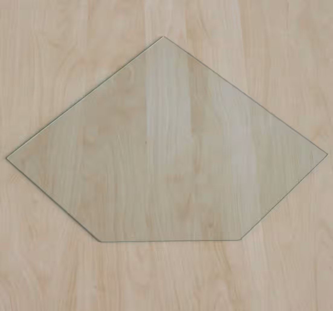 ECOfoxx Bodenschutzplatte Fünfeck 110x110cm - Funkenschutzplatte mit Dichtlippe, Form: Fünfeck / Diamant, mit Silikondichtung (zur Selbstmontage), Klarglas 1100 – Bild 4 von 4