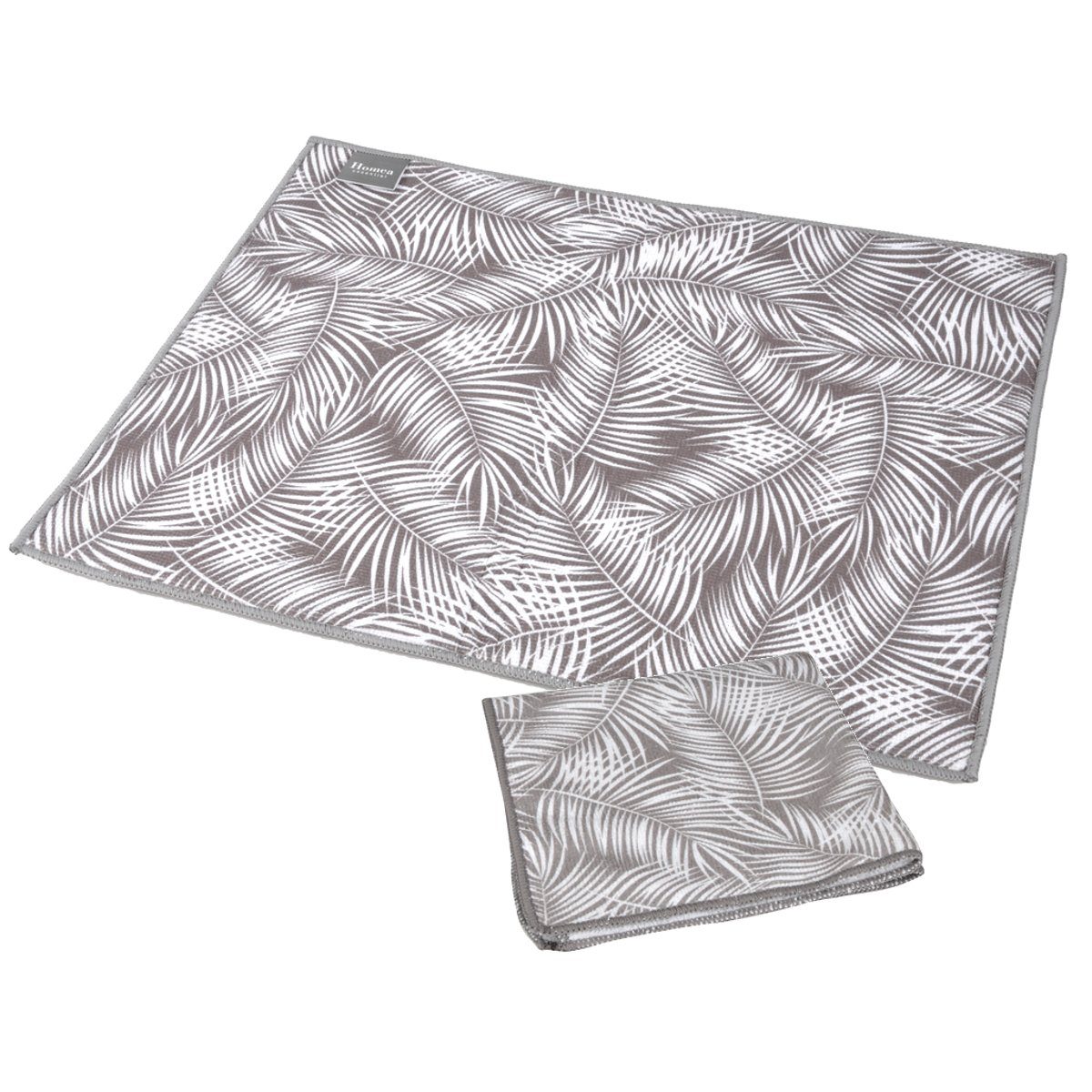 Macosa Home Spültuch Spül-Unterlage Spiegeltuch Küchentuch Spülmatte beige Muster, (2-tlg., 1x Spültuch 40 x 40 cm 1x Abtropfmatte 45 x 35 cm), Spül-Unterlage Spiegeltuch Küchentuch Spülmatte