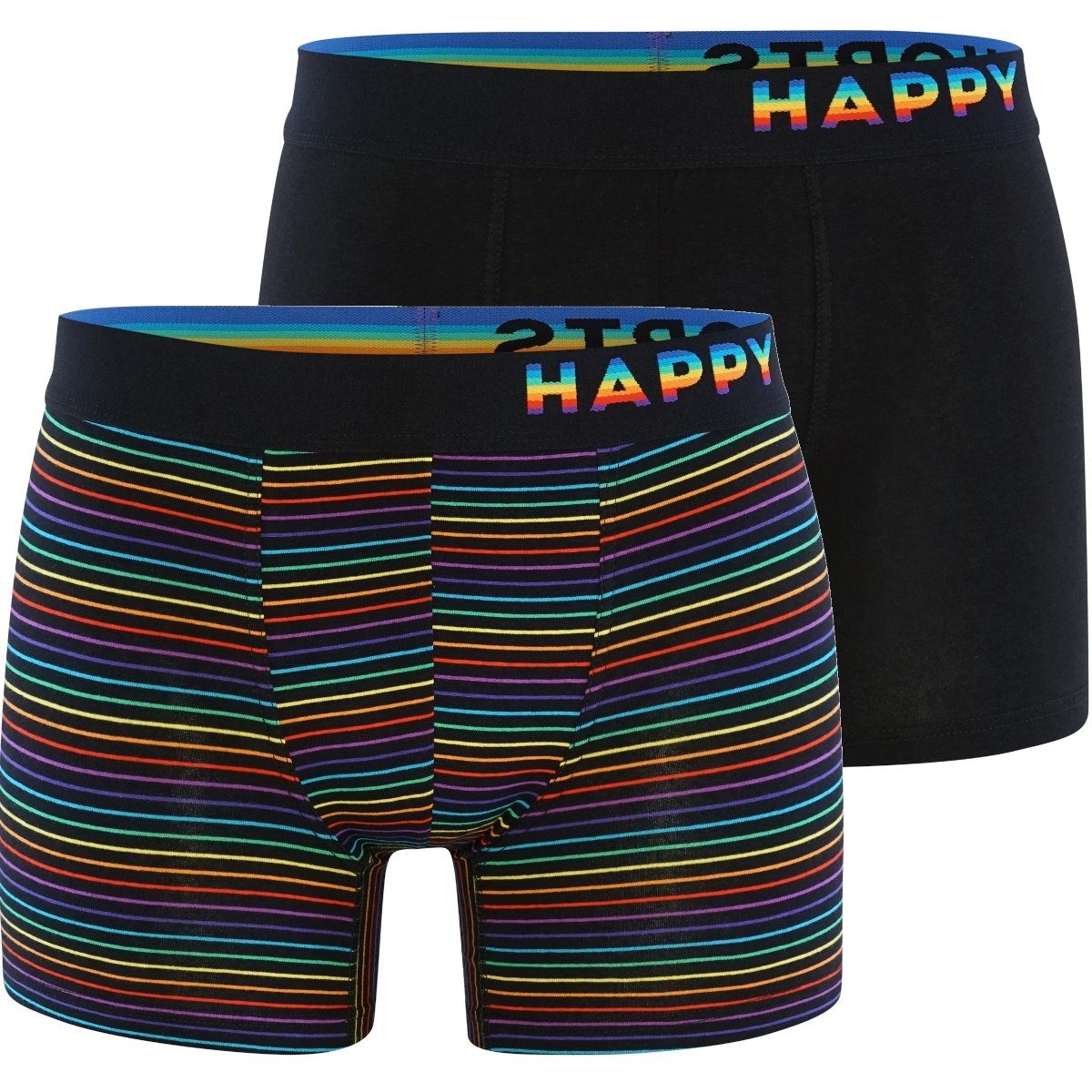 HAPPY SHORTS Retro Pants 2-Pack Trunks Rainbow Stripes