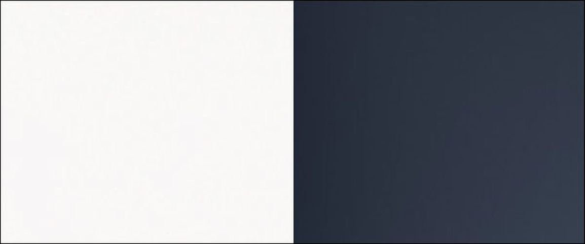 B/T/H: weiß / Sockel matt Front matt / Bonn, Frontblende marineblau Geschirrspülerfront teilintegriert 1,9cm / 57cm Feldmann-Wohnen 60cm