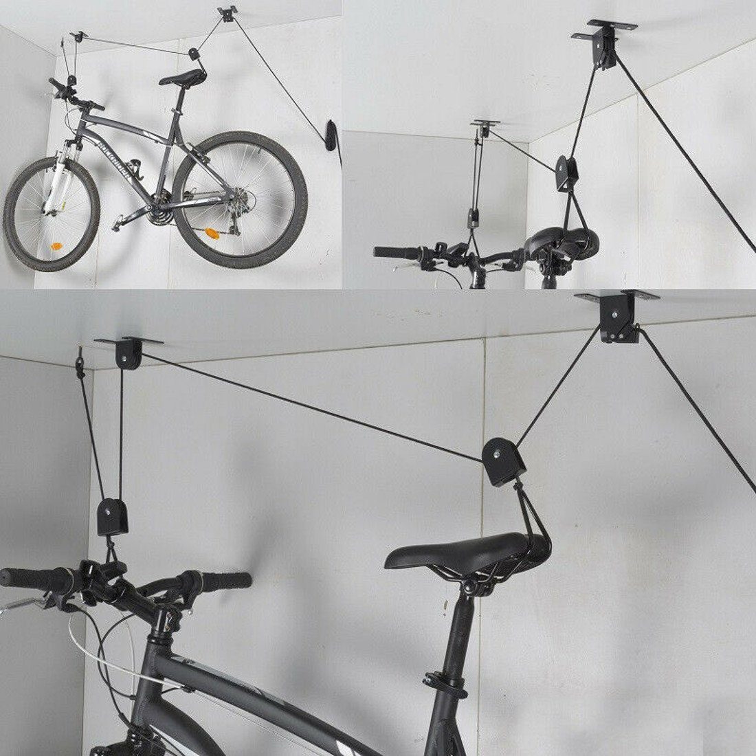 Dunlop Fahrradlift Fahrrad Deckenhalterung (Deckenlift Halterung für Fahrräder, Tragkraft max. 20 kg), Fahrrad Deckenlift