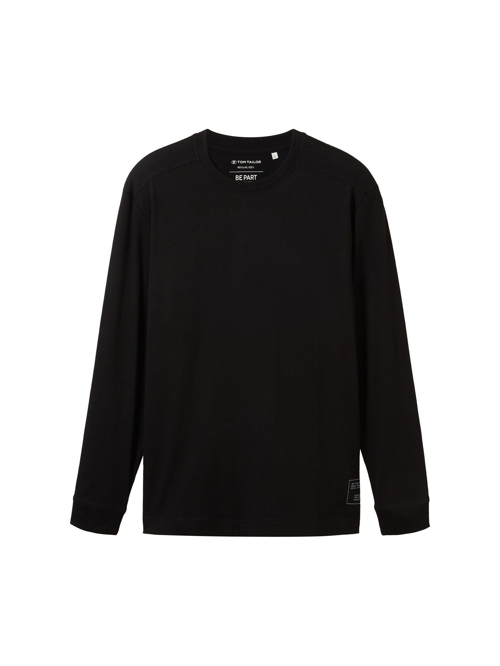 Black TOM T-Shirt Langarmshirt Basic TAILOR