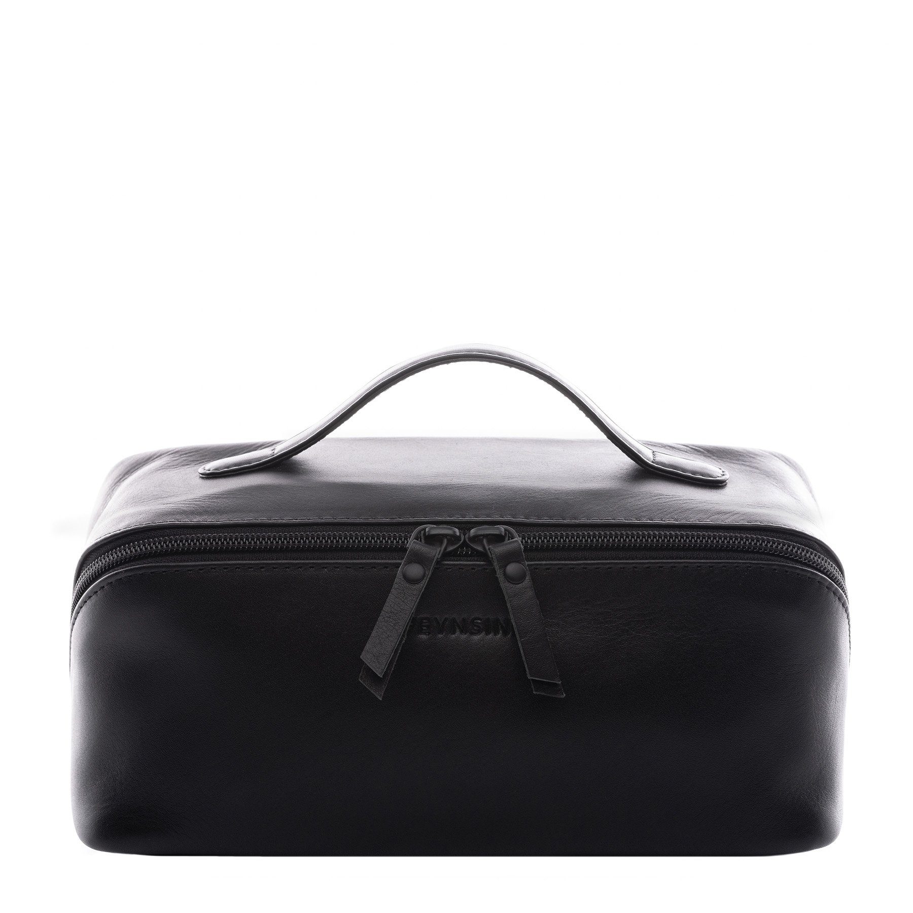 FEYNSINN Kosmetiktasche echt Leder Kulturtasche BO groß Ledertasche Waschbeutel unisex, Waschbeutel Echtleder Damen Herren, Kosmetiktasche schwarz