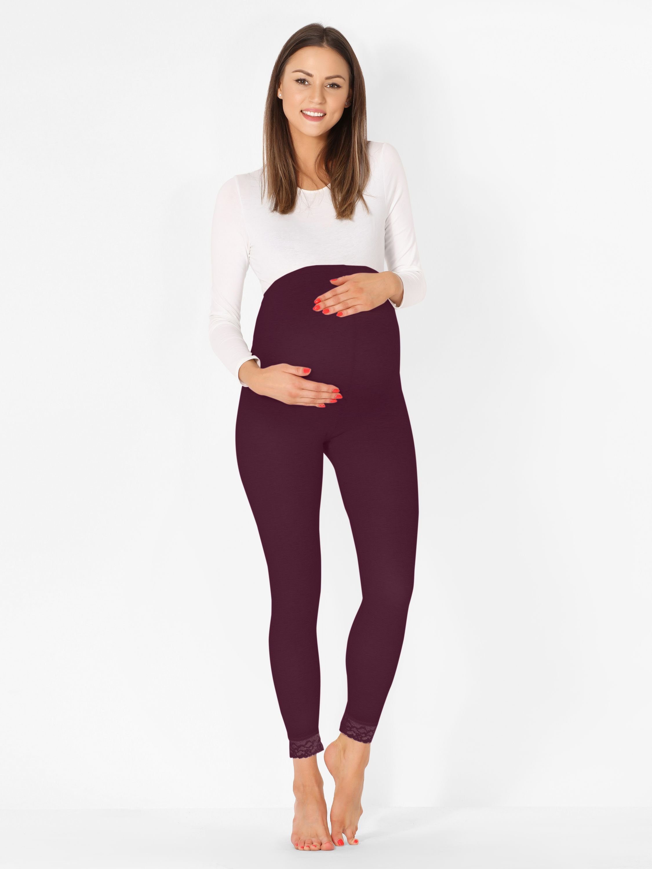Be Mammy Umstandsleggings Damen 7/8 Umstandshosen BE20-262 (1-tlg) elastischer Bund