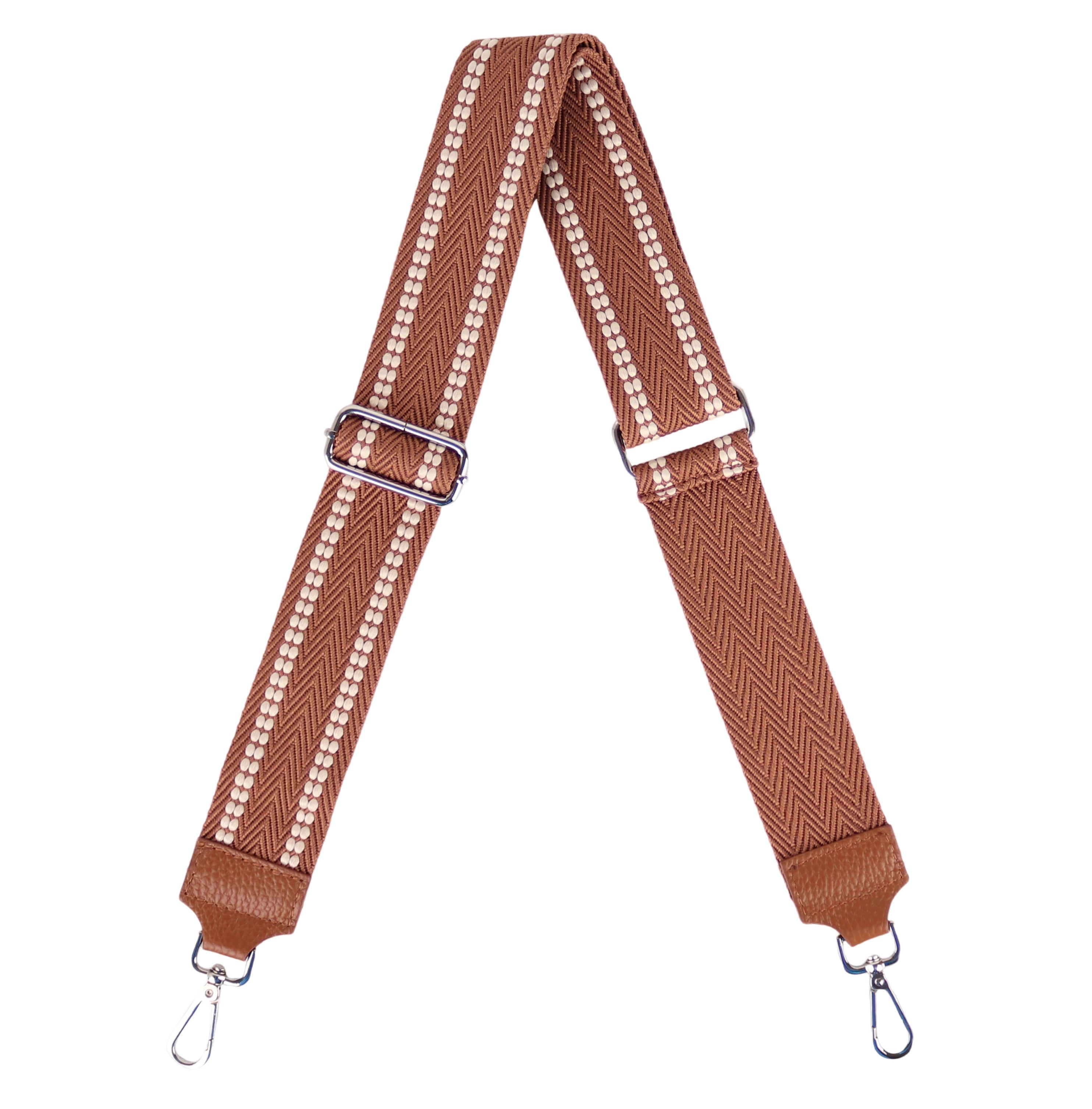 MIRROSI Schulterriemen Made in Italy aus Echtleder Schultergurt für Tasche zum Wechseln (Farben in: Braun, Cognac,Taupe, Helltaupe, 1x Taschengurt) 5cm Breit Bohemian Style