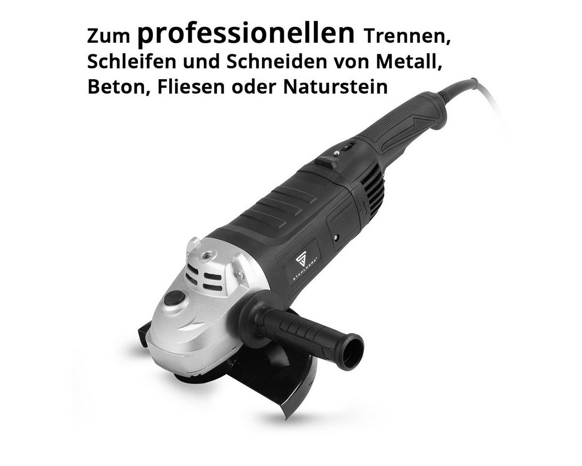 Thumbnail - STAHLWERK Winkelschleifer Winkelschleifer WS-2600 ST mit 2.600 W und 2.800, max. 6500 U/min, (Packung, 1 tlg), inkl. 2 E...