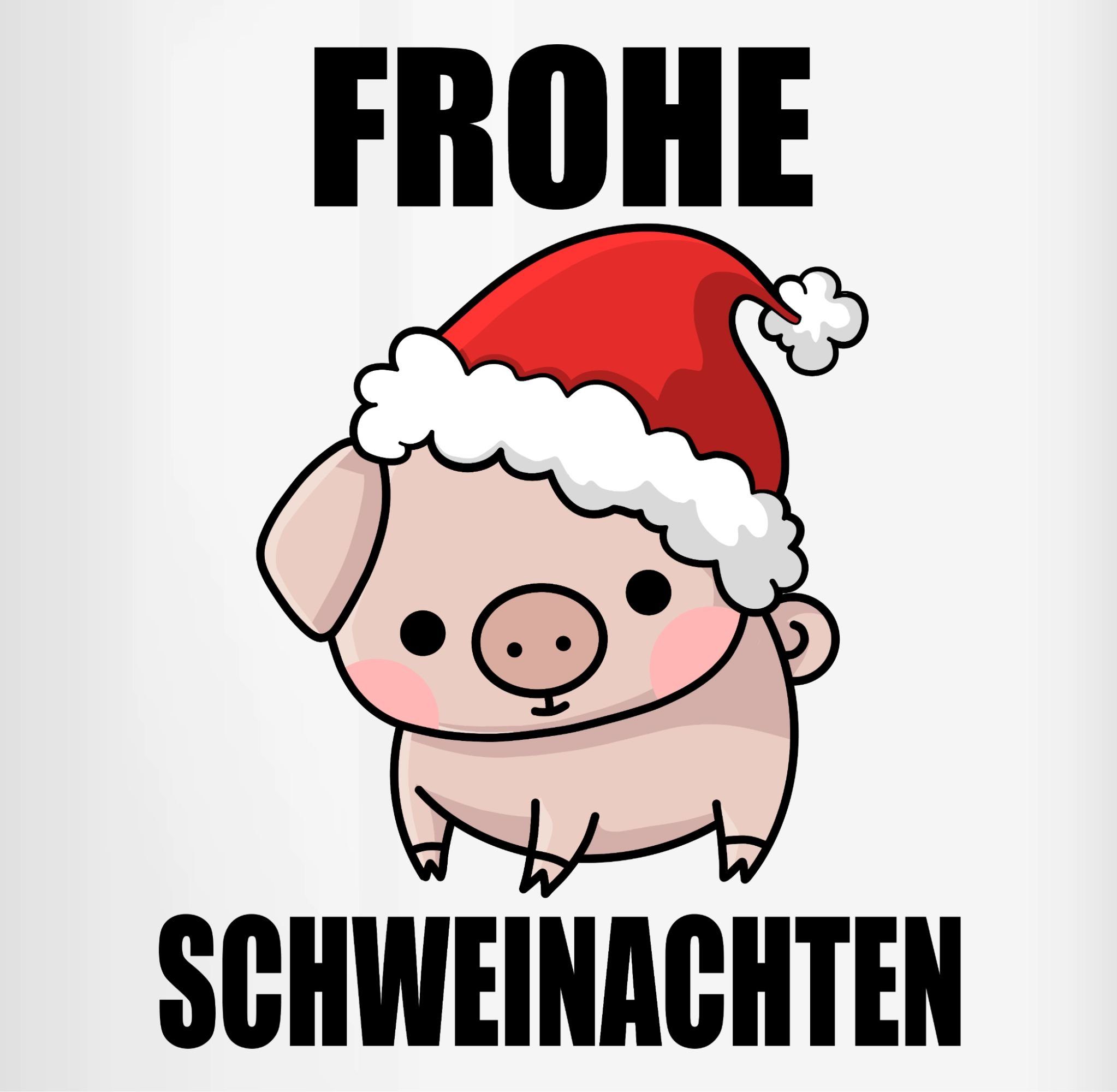 2 Shirtracer Keramik, Weihnachtstasse Tasse Schweinachten, Schwarz Frohe