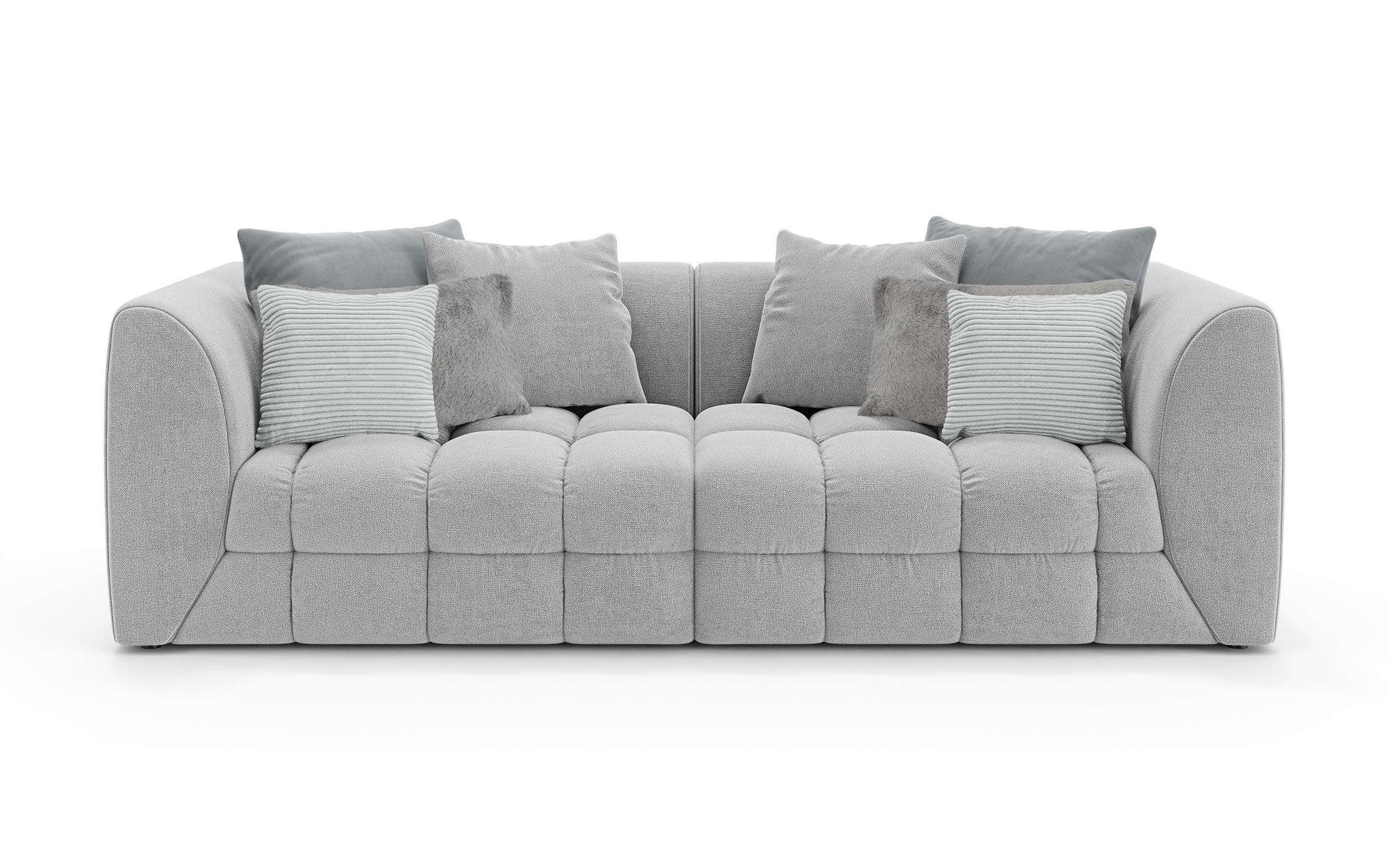 s.Oliver Big-Sofa COBBO 3-Sitzer Design-Sofa Bubble-Optik, Maße B/T/H: 259/126/104 cm, mit vielen Kissen, moderne Steppung und hoher Sitzkomfort