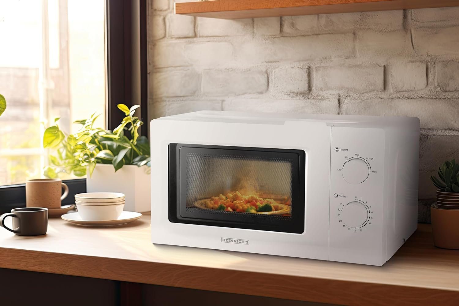 Heinrich's mikrodalga fırın HMW 8845, 20,00 l, kompakt mikrodalga, 5 güç seviyesi, 35 dakikalık zamanlayıcı dahil.
