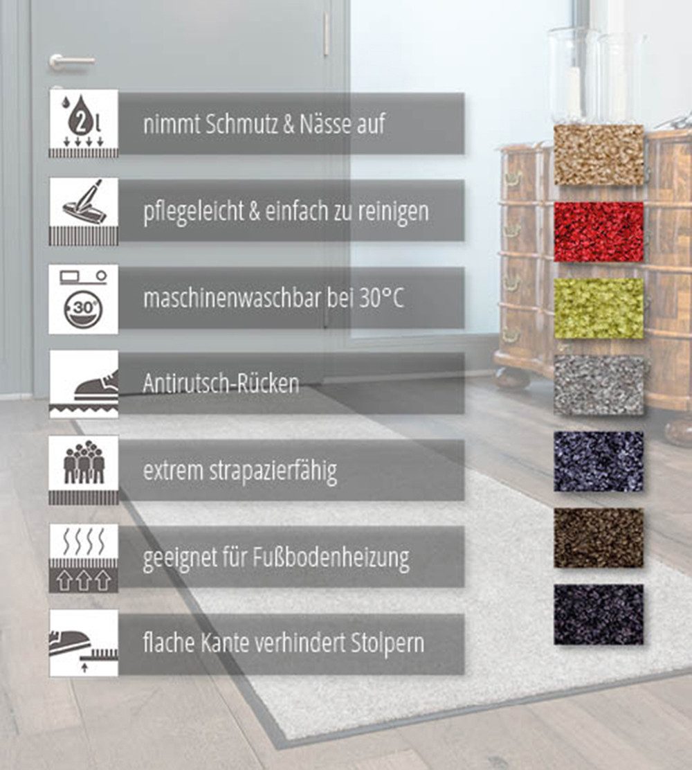 ASTRA Fußmatte Proper Tex 618, rechteckig, Höhe: 9 mm, Schmutzfangmatte, auch als Läufer, waschbar, In -und Outdoor geeignet
