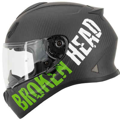Broken Head Motorradhelm BeProud Carbon Grün, LIMITED EDITION