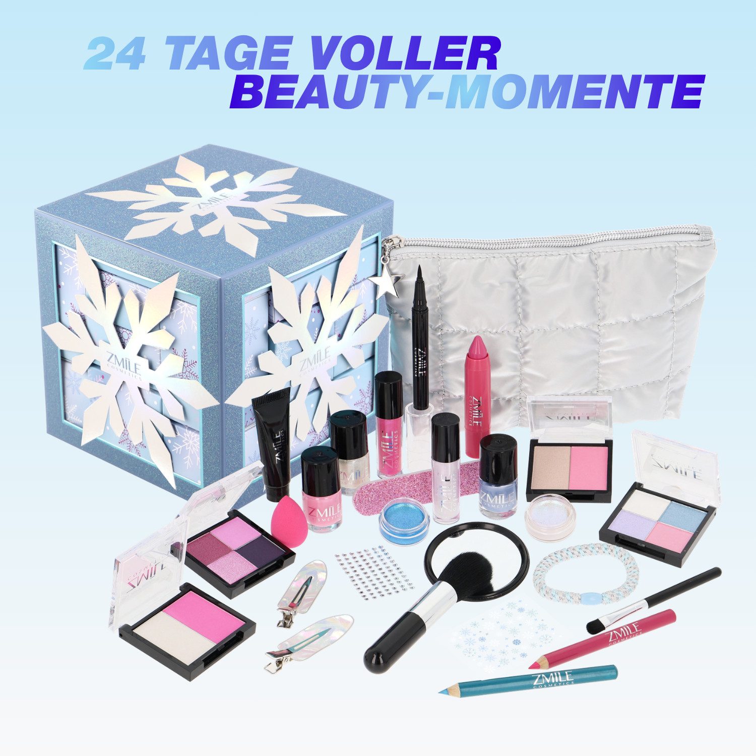 ZMILE COSMETICS Kosmetik-Adventskalender ZMILE COSMETICS Adventskalender Snow Flake Cube frosty white (24-tlg), vegan – Bild 4 von 5