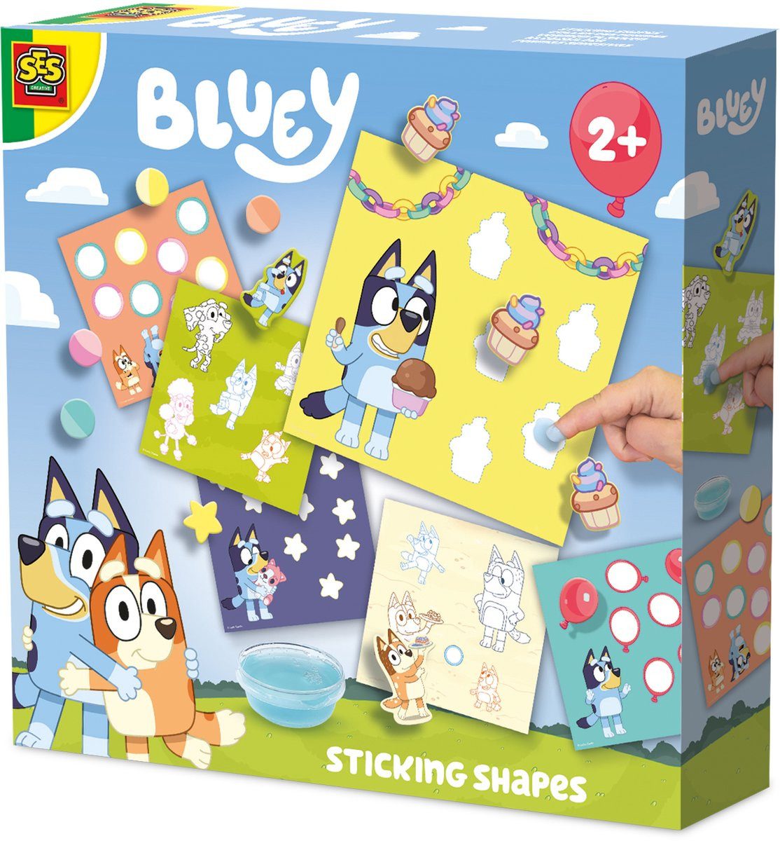 SES Creative Spiel Bluey Klebebilder - Kreatives Stickerspaß für Kinder