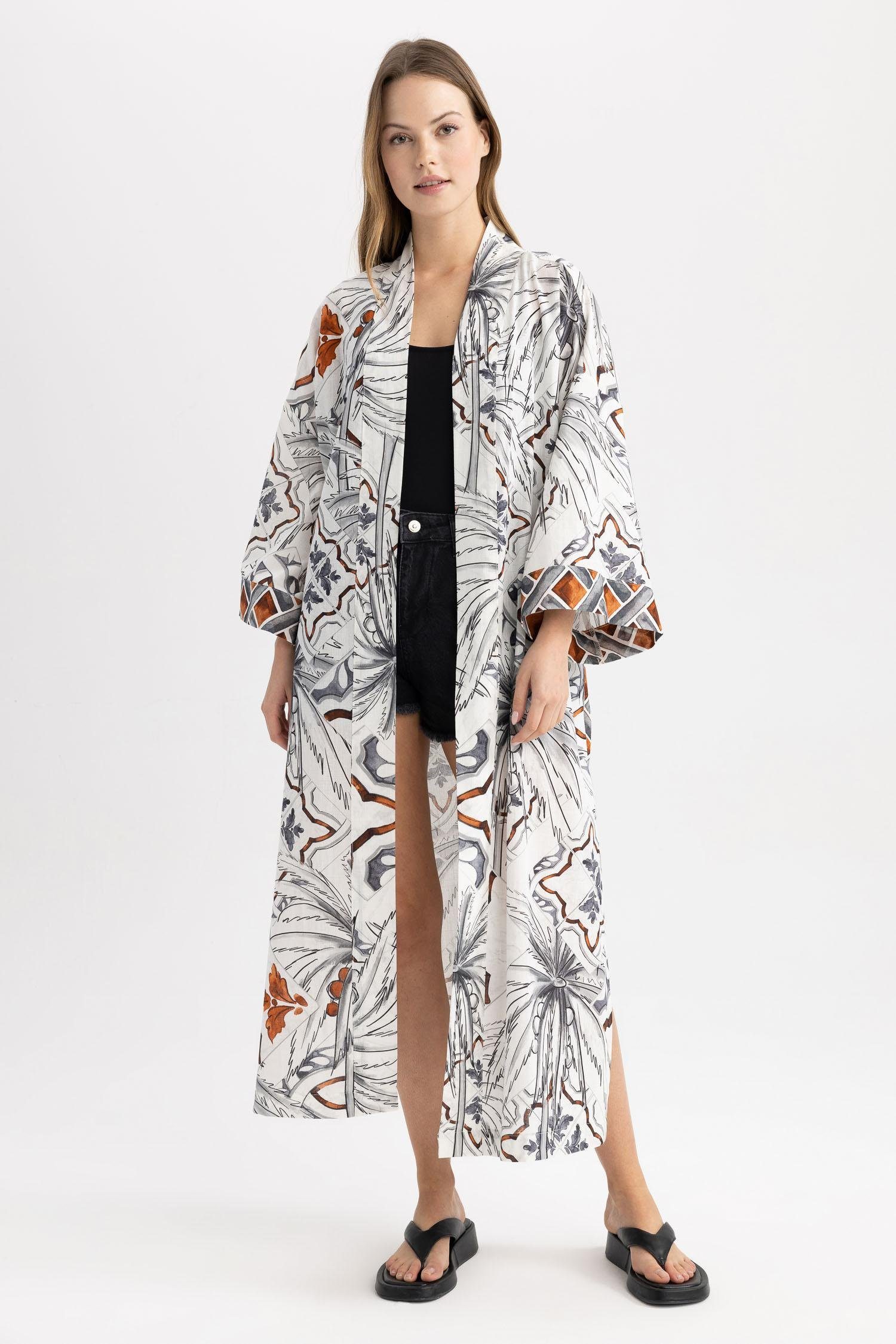 XS/S, Kimono ModelGrösse: 1.77, FIT, Hüfte: Körpergrösse: REGULAR 79, Baumwolle, 89 59, Taille: Brust: DeFacto Kimono