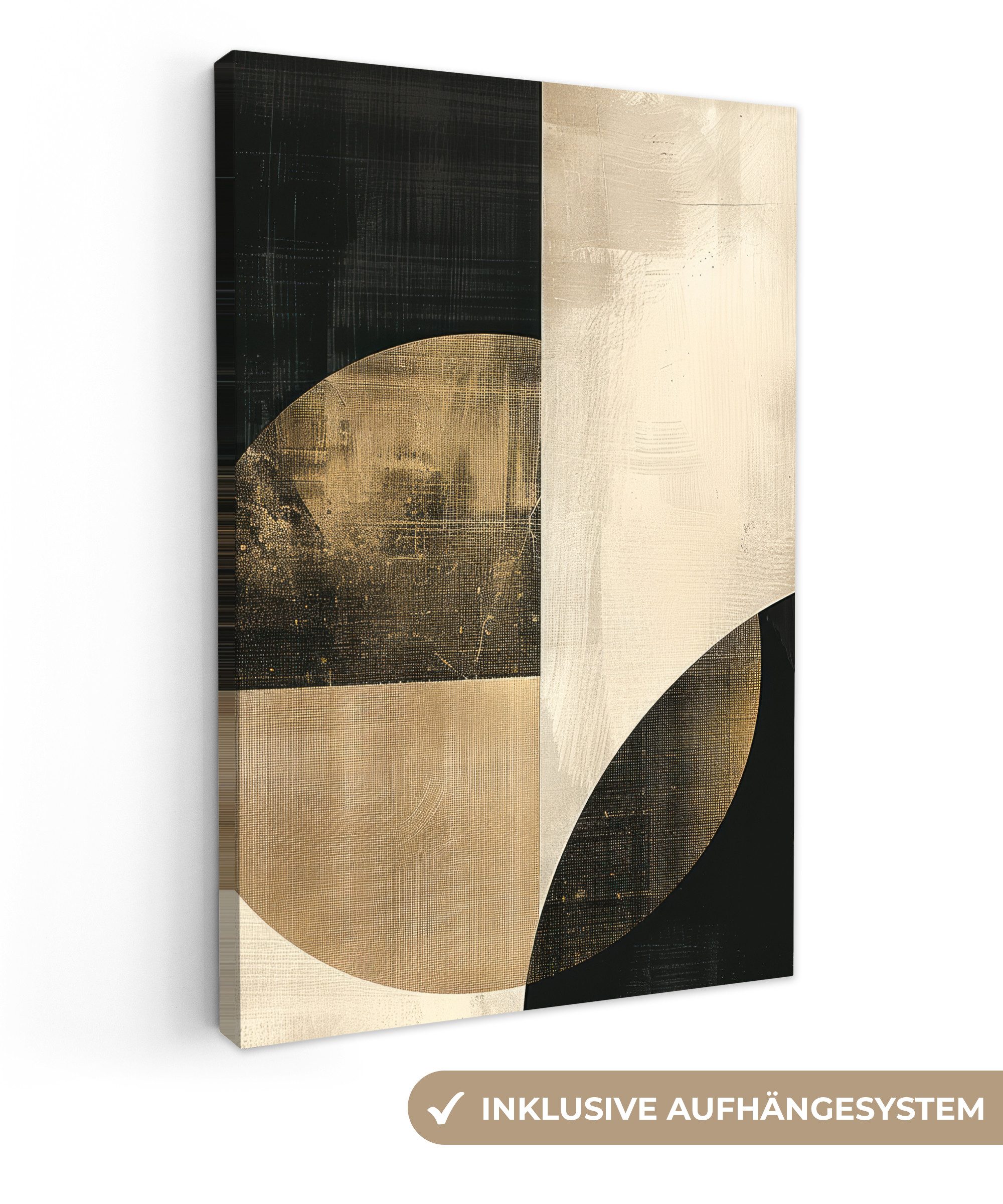 OneMillionCanvasses® Leinwandbild Abstrakt - Geometrische Formen - Schwarz günstig online kaufen